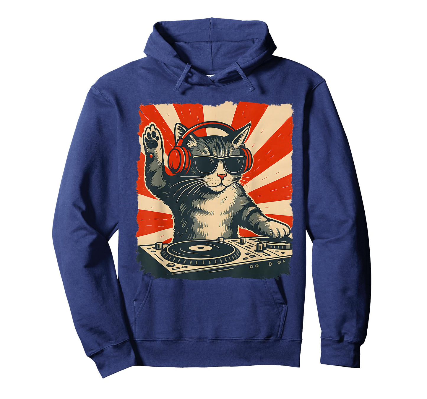 DJ Cat Funny Vintage Style Music Cat T-Shirt
