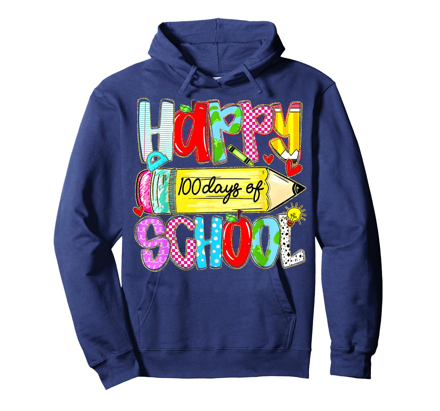 100th Day of School Pencil Teachers Kid Child Happy 100 Days T-Shirt