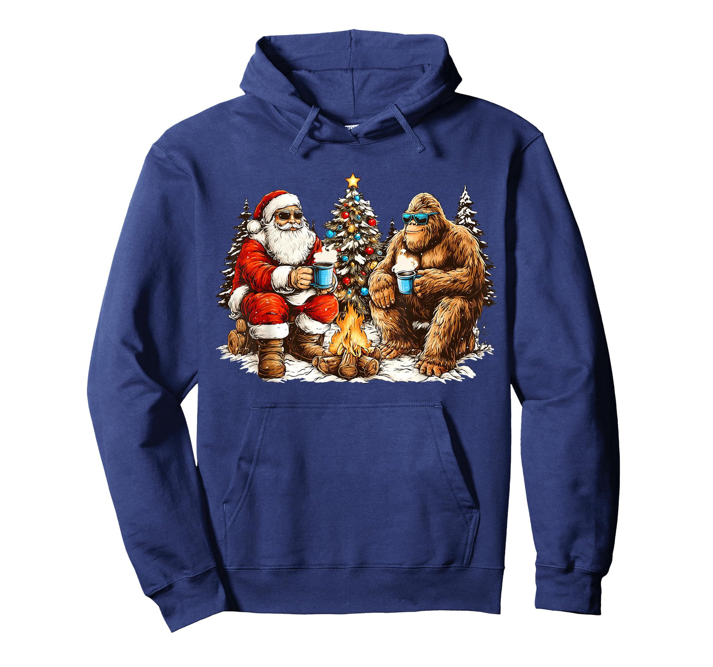 Funny Santa and Sasquatch Merry Squatchmas Holiday Friends T-Shirt