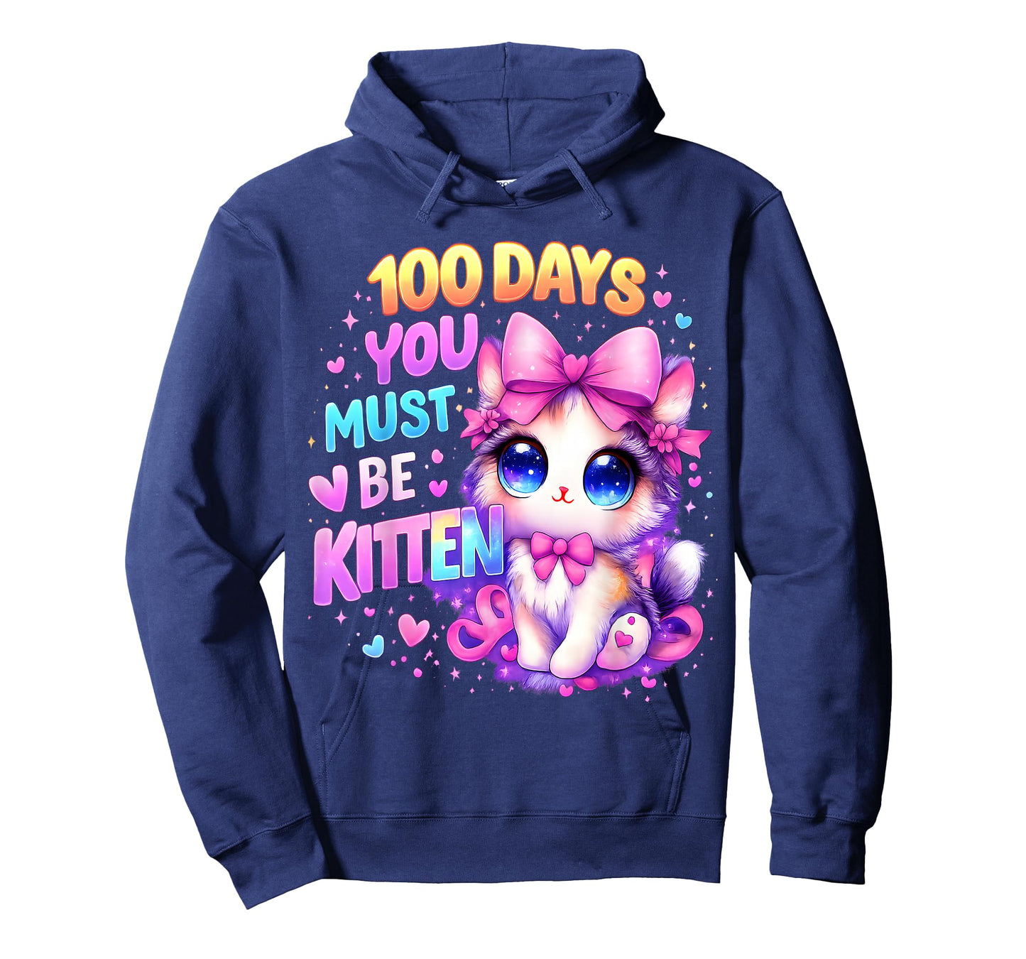 100 Days of School Girls Hearts You Must Be Kitten Cat Youth T-Shirt