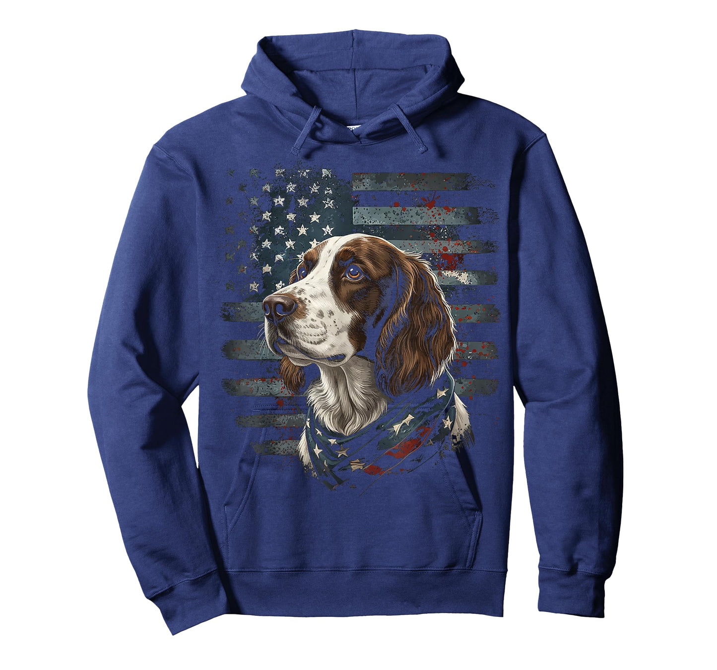 Springer Spaniel Dog American Flag Patriotic Vintage USA T-Shirt