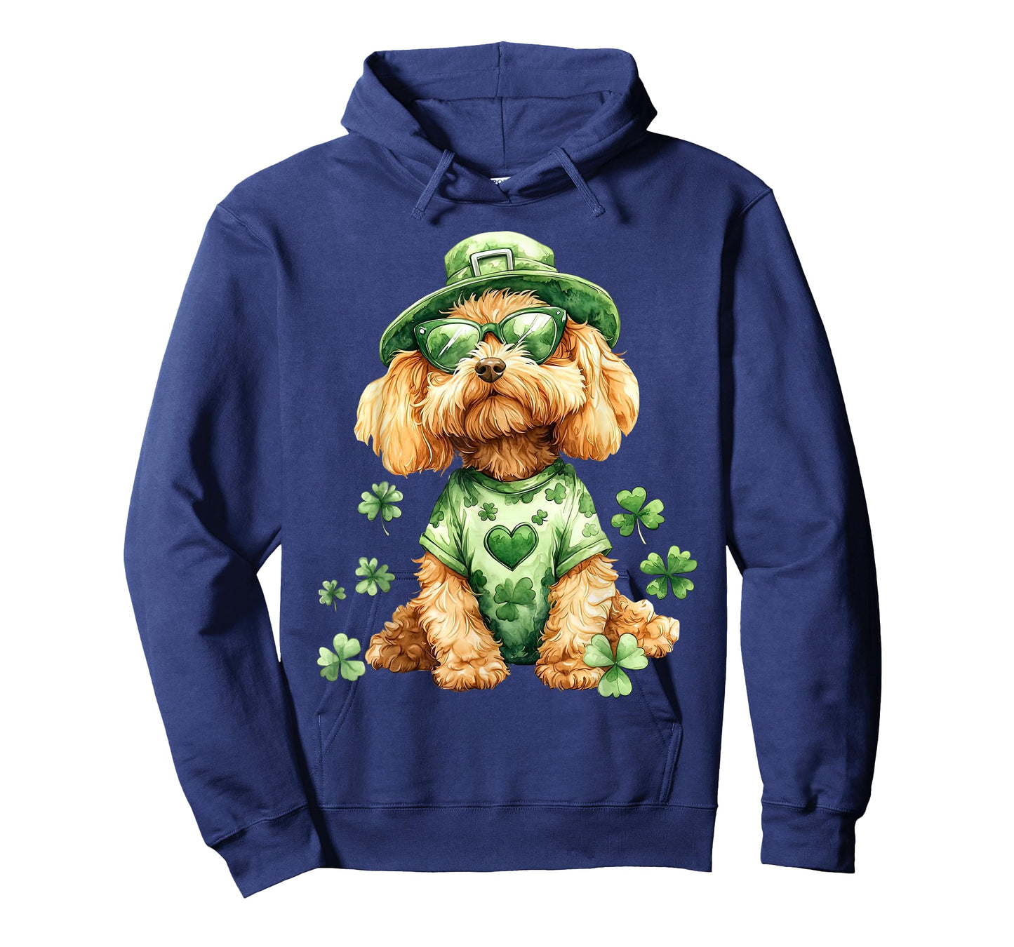 Golden Doodle Sunglasses Lucky Shamrocks St Patricks Day T-Shirt