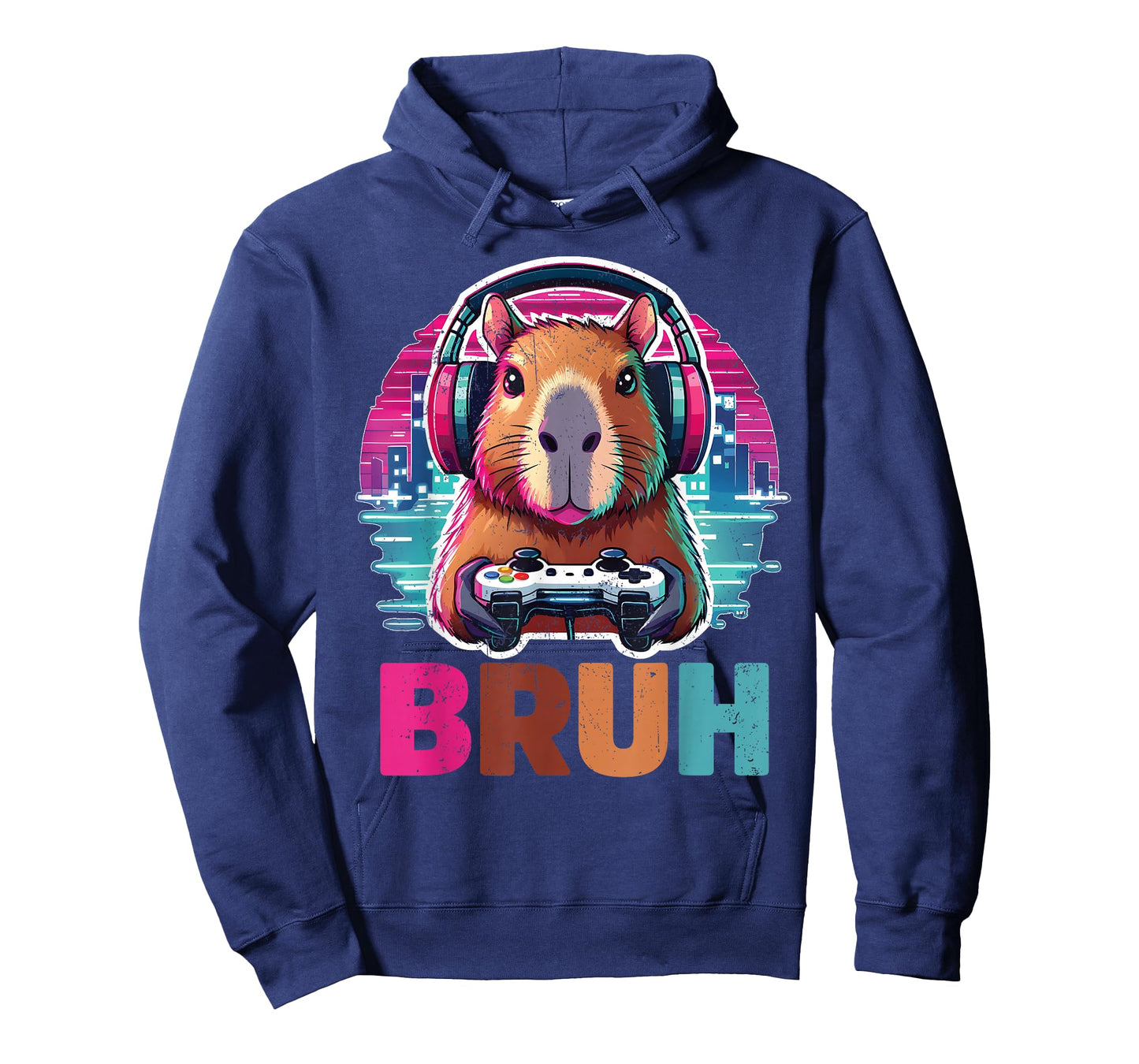 Bruh Vintage Funny Gaming Game Capybara Men Boy T-Shirt