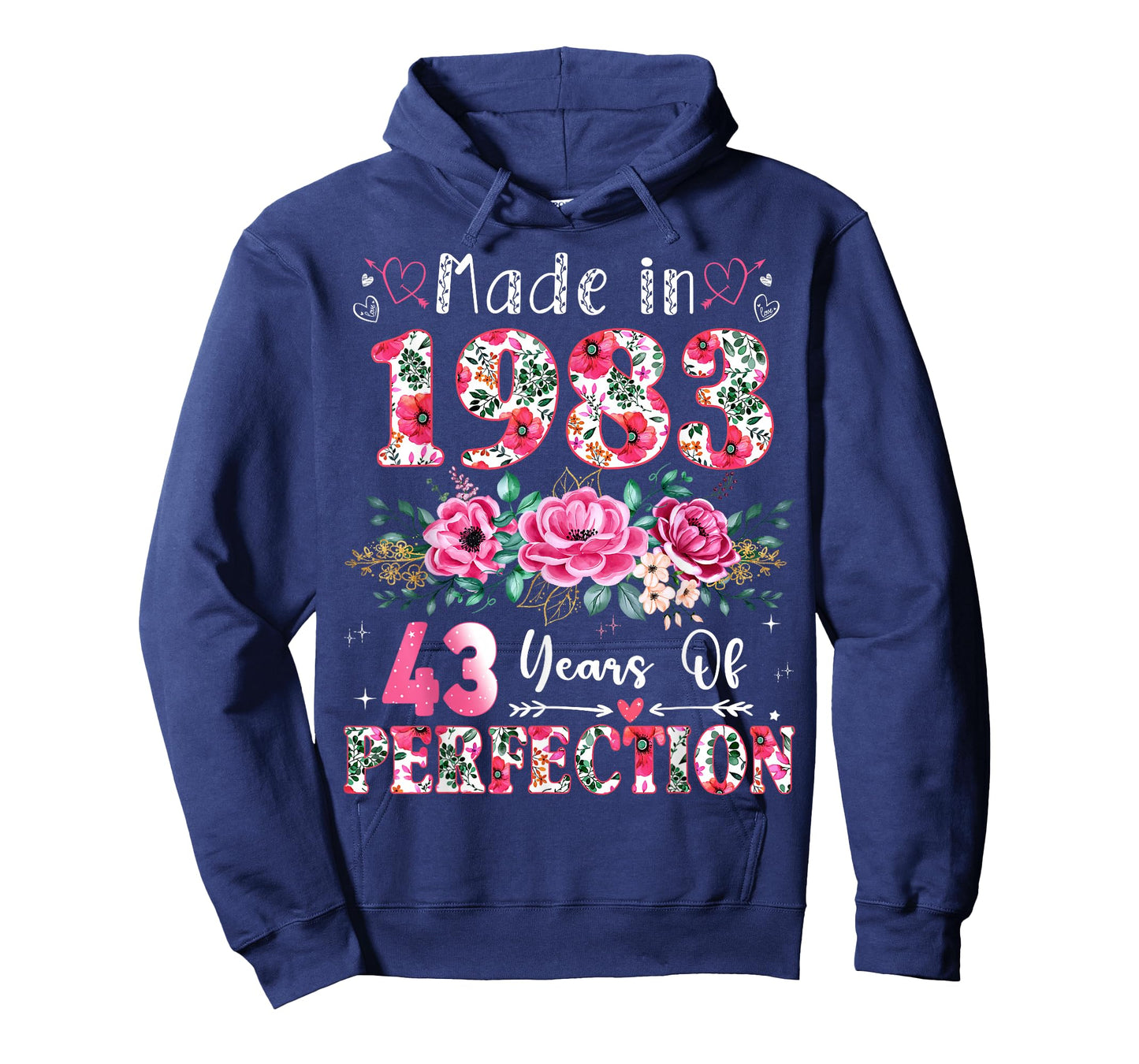 43 Year Old Made in 1983 Floral 43th Birthday Women T-Shirt