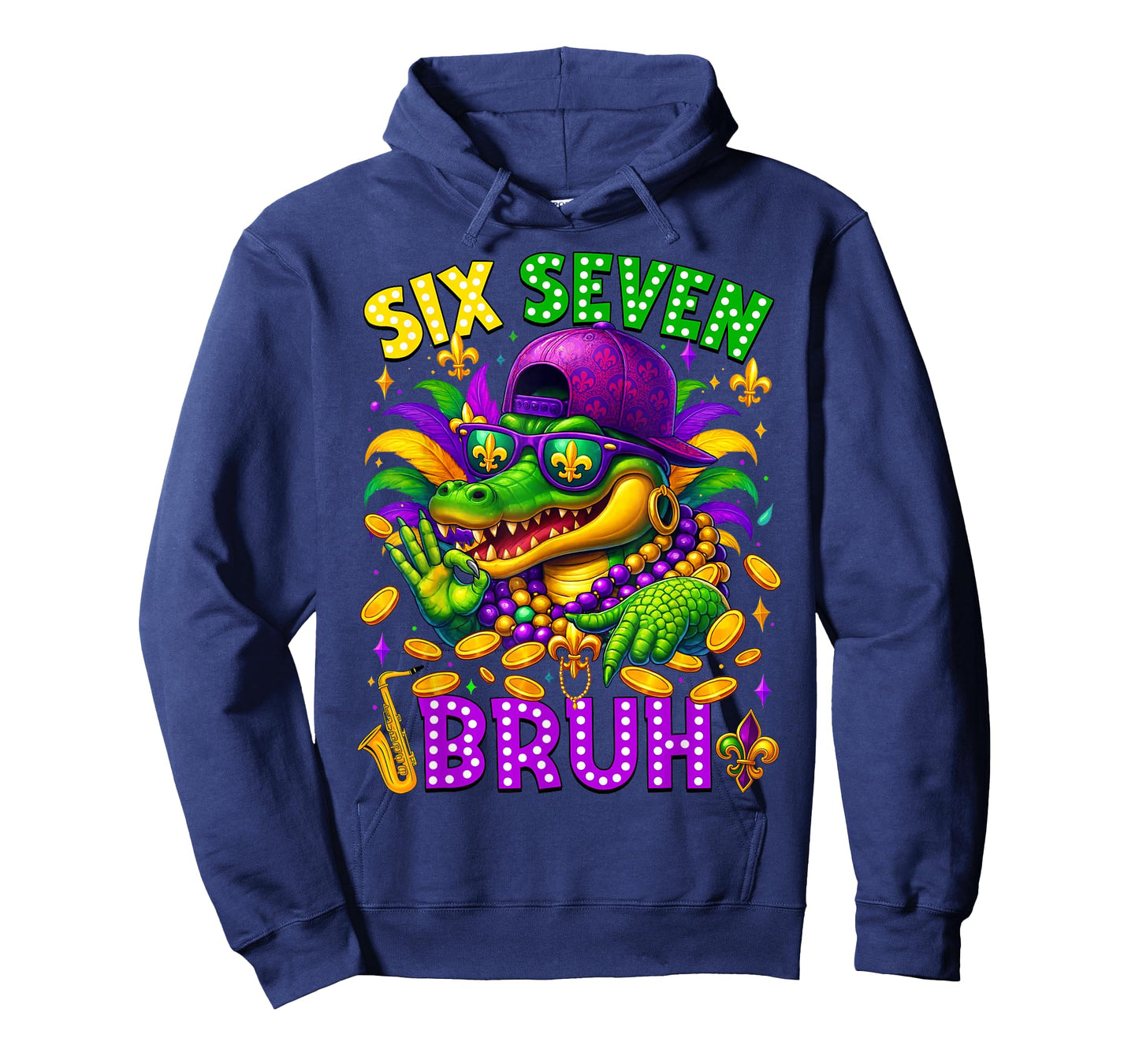 Mardi Gras Six Seven Bruh Mardigator Alligator 6 7 Meme Boy T-Shirt