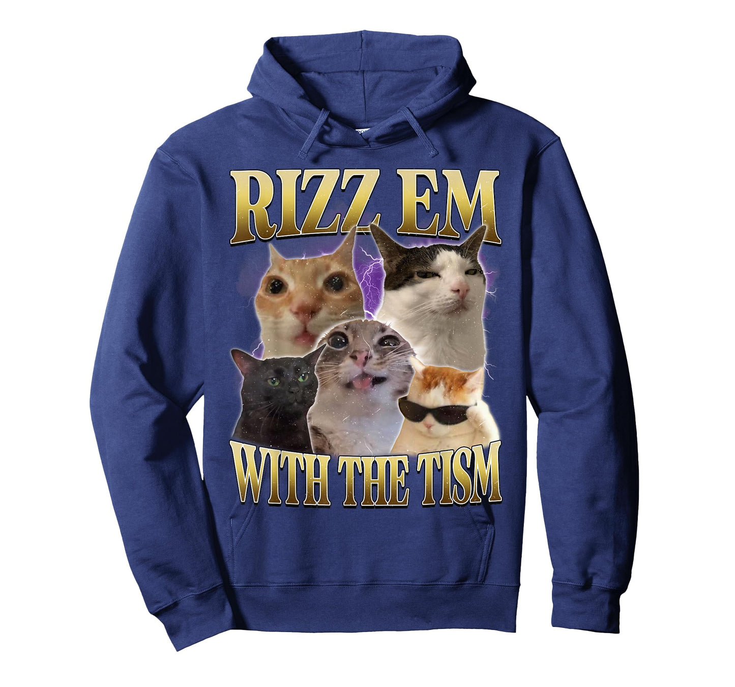 Rizz Em with The Tism Vintage Retro 90s Funny Cat Meme T-Shirt