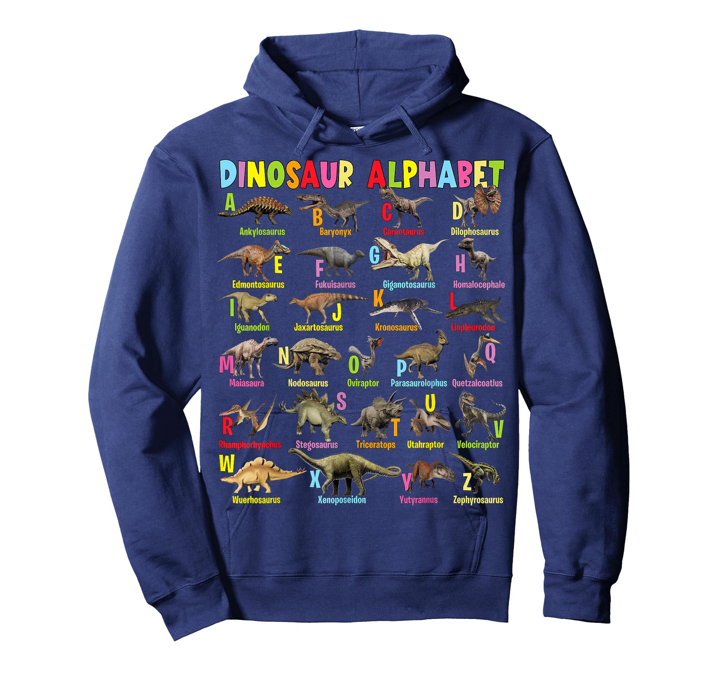 Types of Dinosaurs Alphabet A-Z Funny Dinosaur T-Shirt