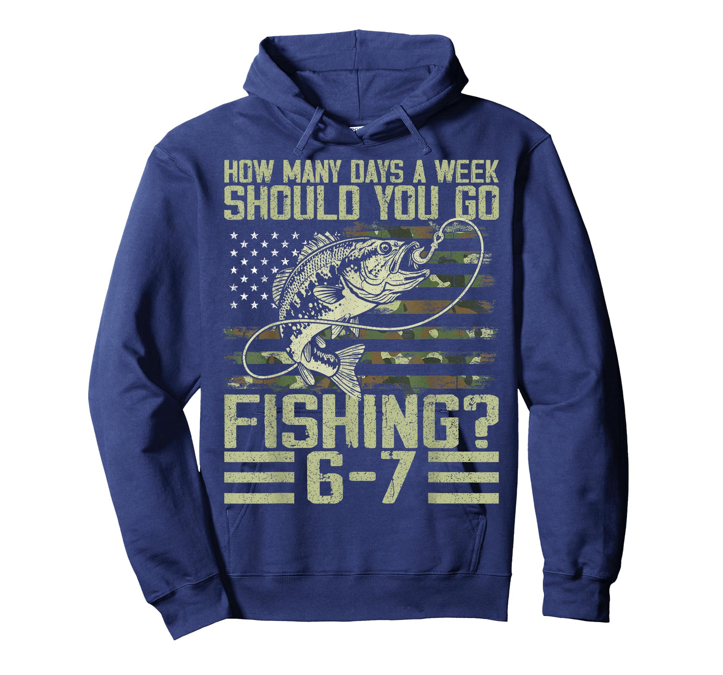 Funny Fishing Boy Teens Kid Camouflage USA Flag Bass Fish 67 T-Shirt