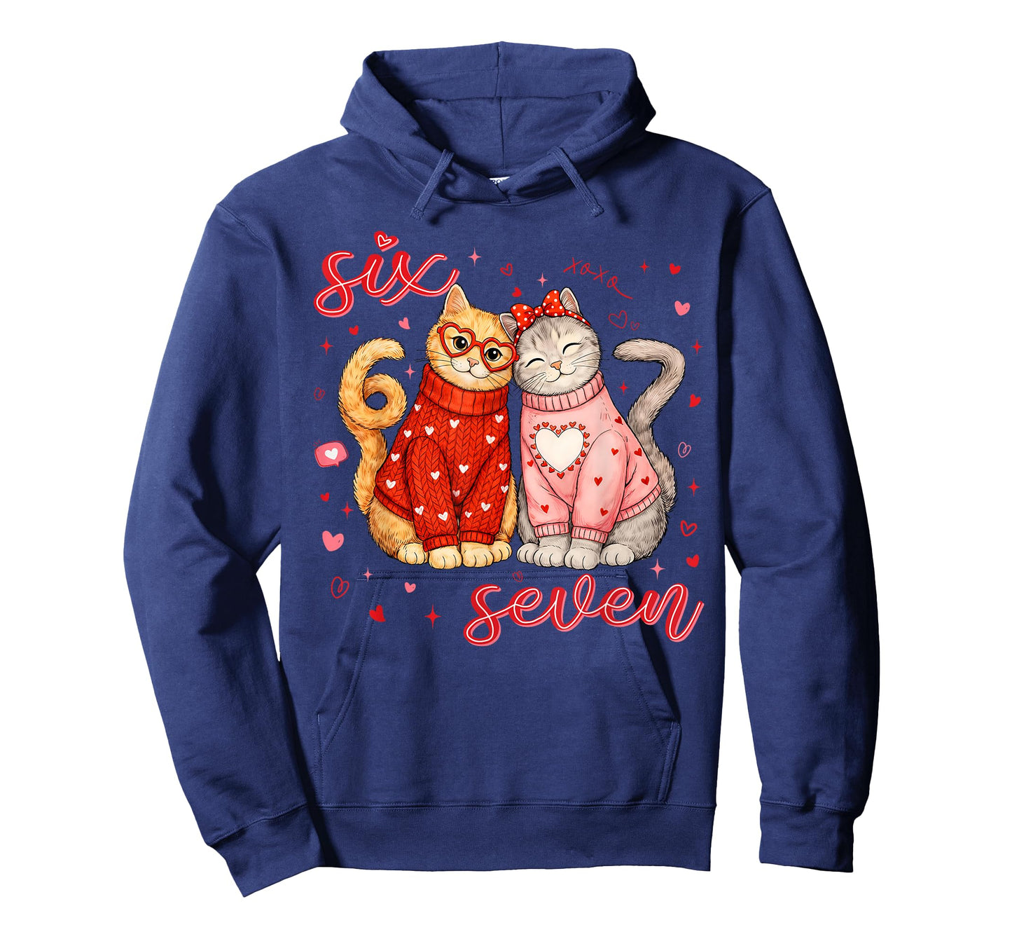 67 Six Seven 6 7 Meme Couple Valentine Funny Cat Men Women T-Shirt