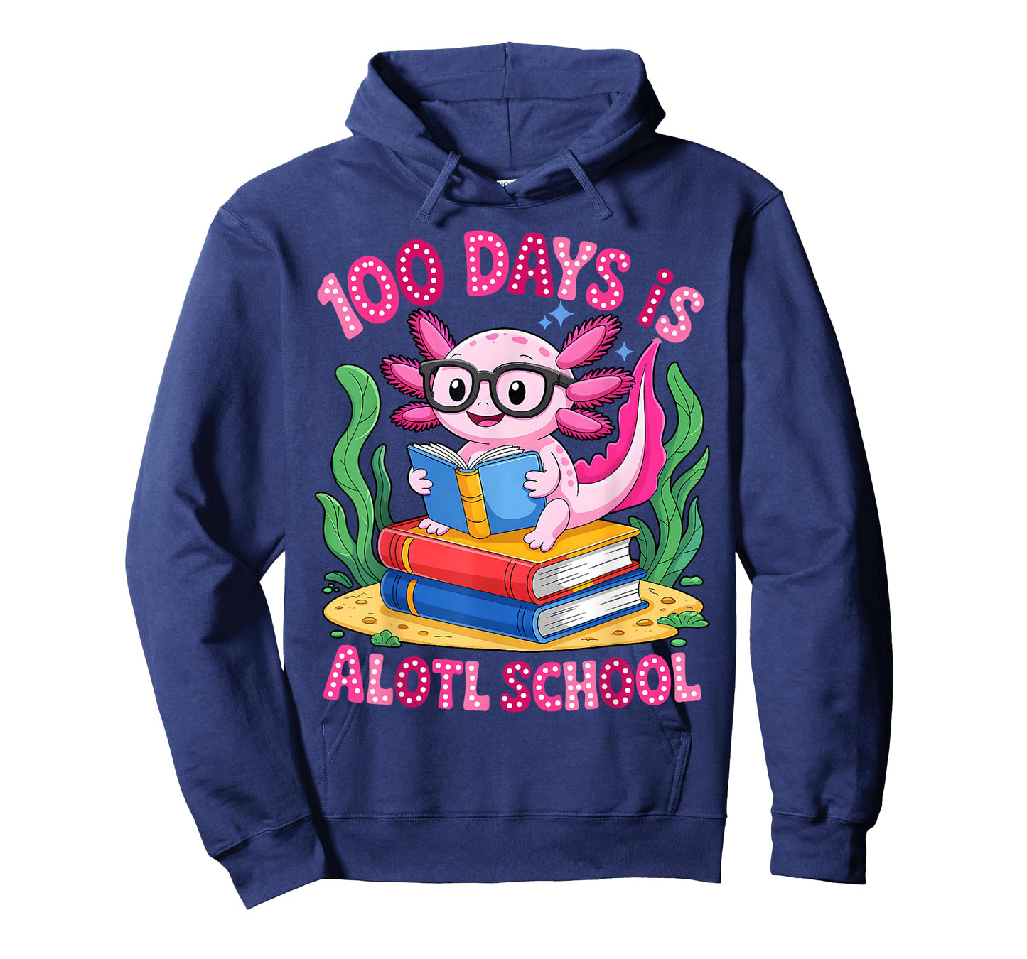 100th Day of School Groovy 100 Days is Alotl School Axolotl T-Shirt