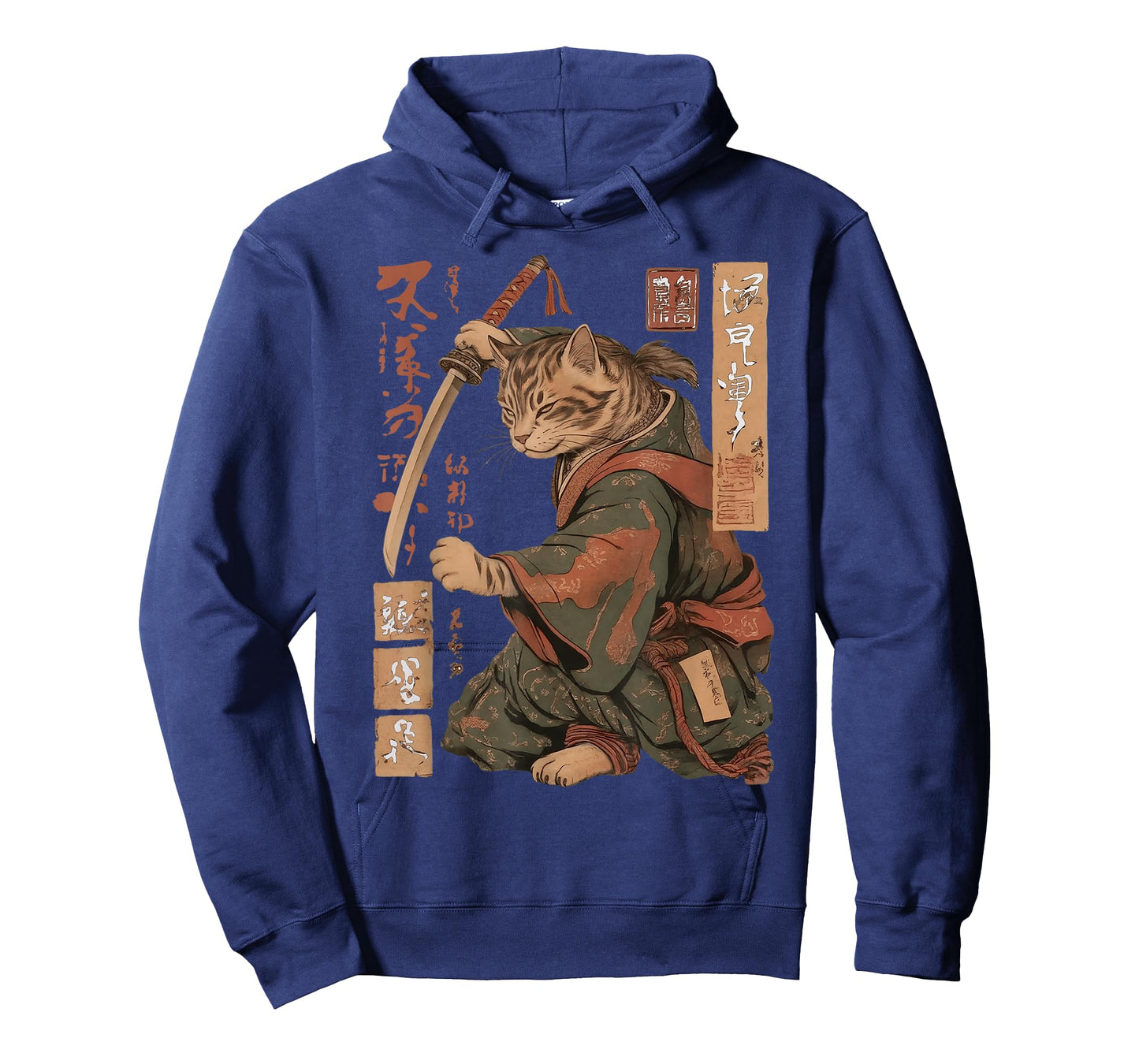 Vintage Anime Cat Japanese Funny Samurai Cat Ukiyo-e Warrior T-Shirt