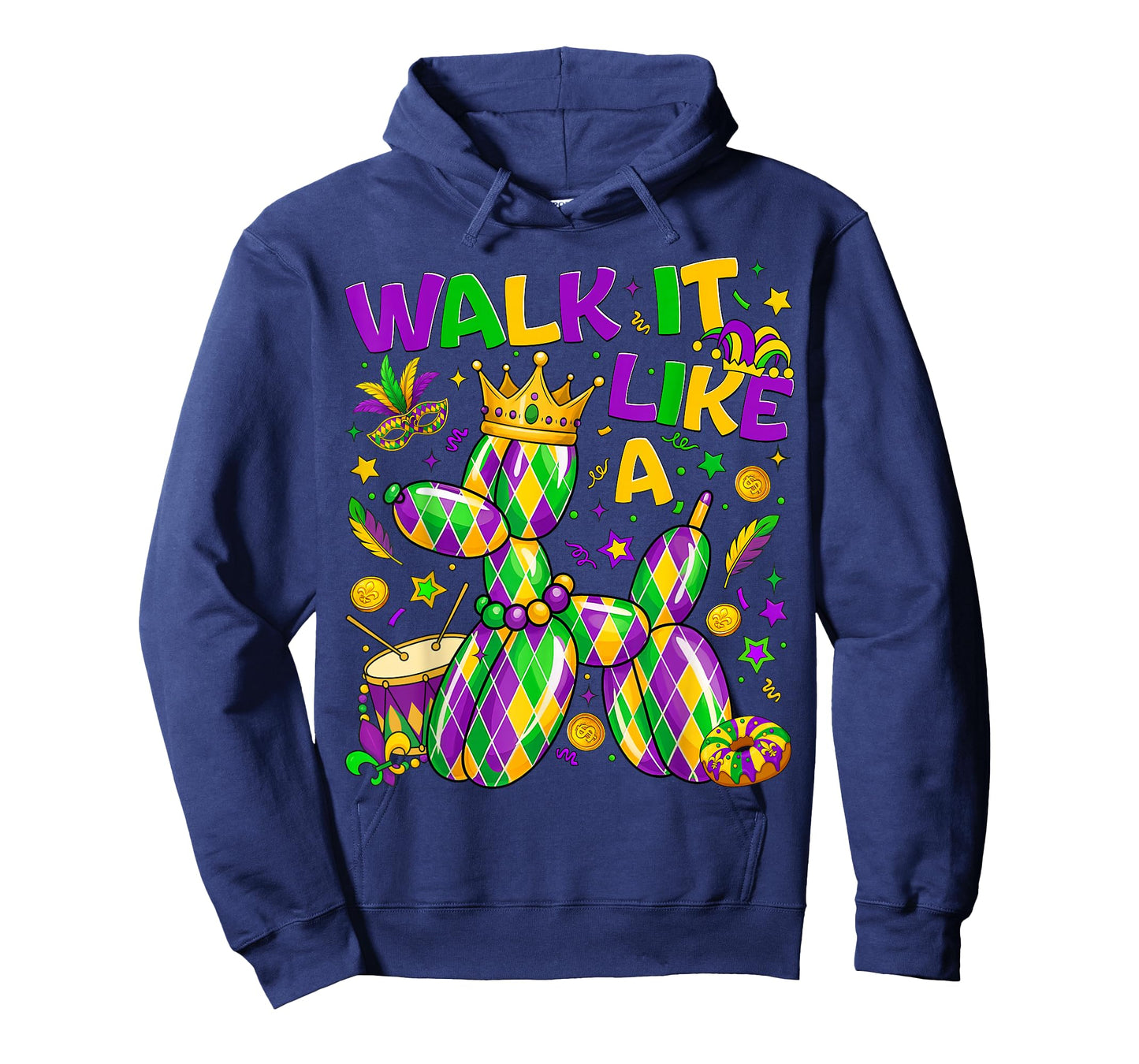 Walk It Like A Dog Mardi Gras Louisiana Carnival Fat Tuesday T-Shirt
