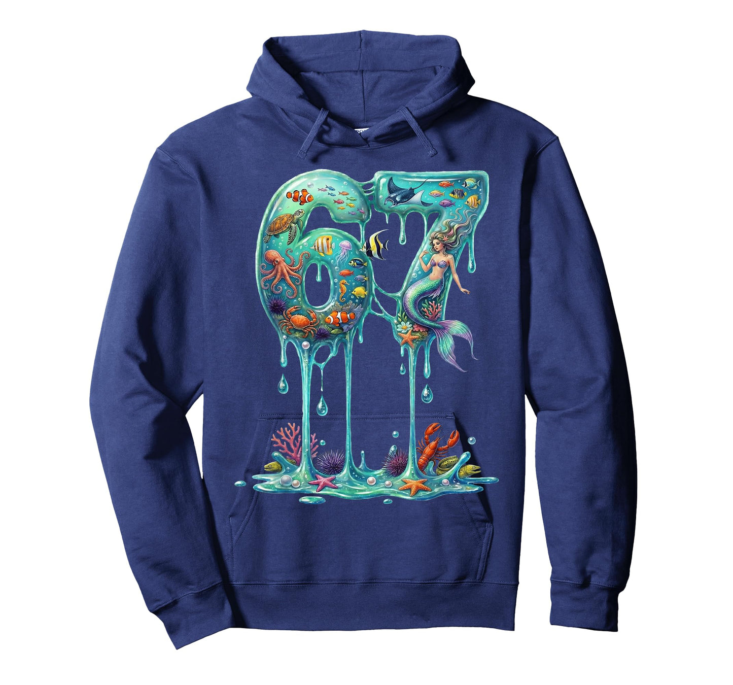 Dripping 67 Mermaid 6 7 Ocean Animals Under The Sea 6-7 Drip T-Shirt