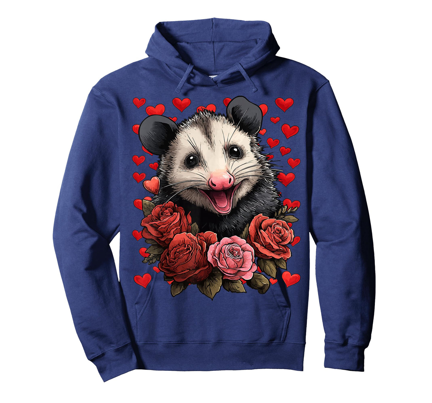 Cute Opossum with Red Roses Hearts Valentine’s Day Possum T-Shirt