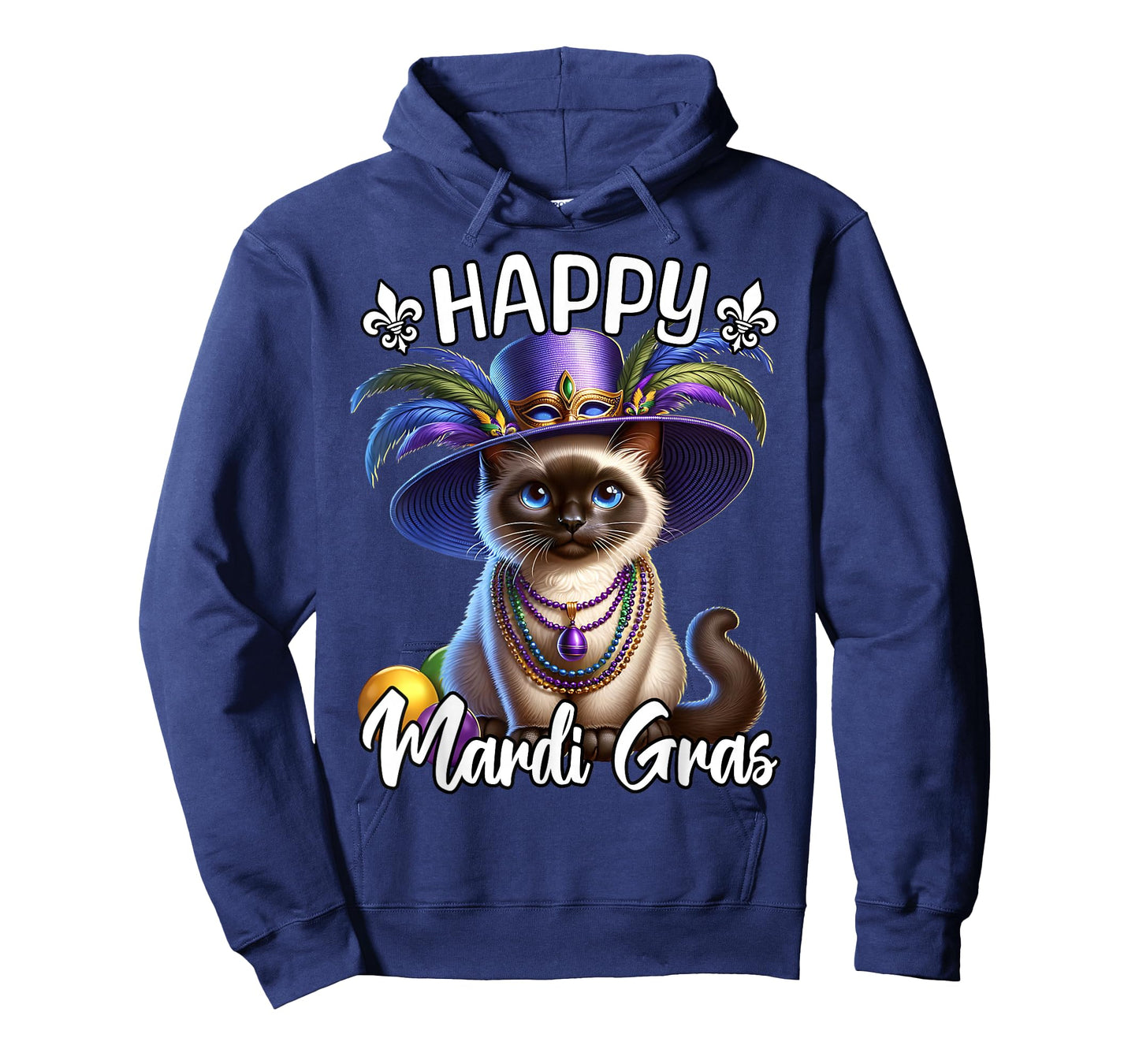 Siamese Cat Happy Mardi Gras Siamese Cat T-Shirt