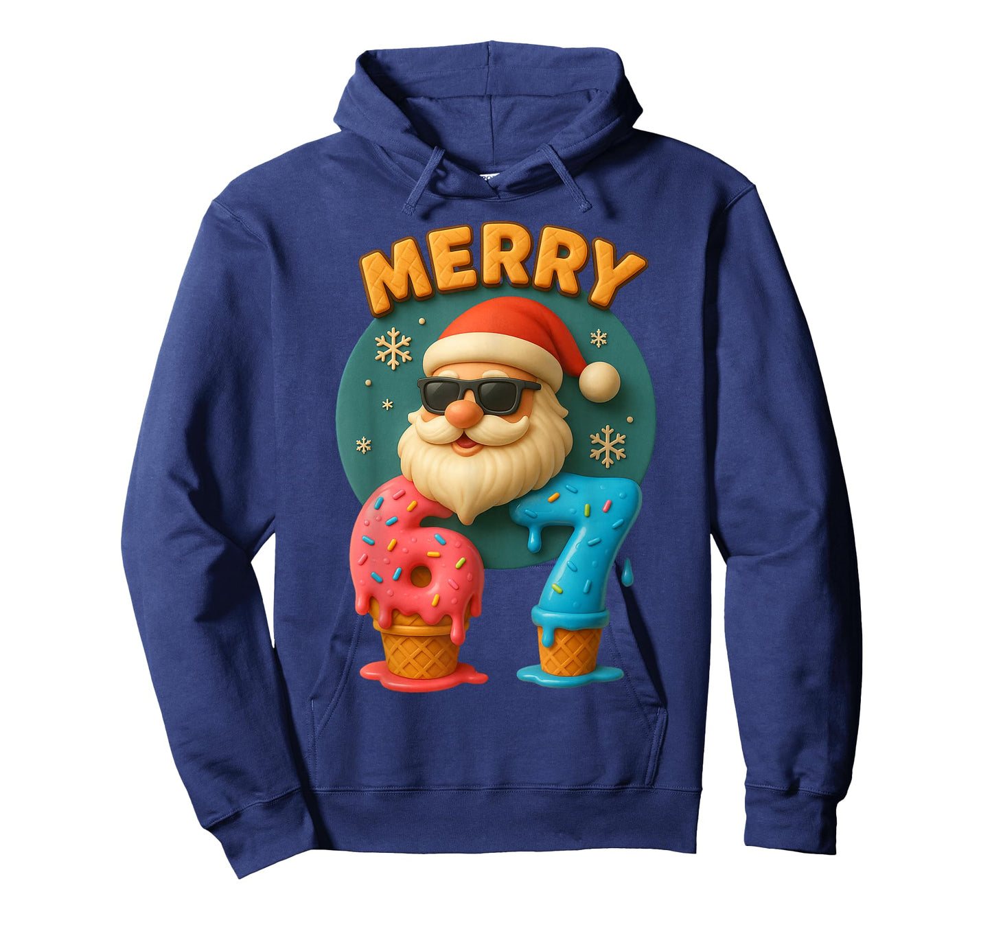 67 Meme Santa Ice Cream Drip Christmas for Teens Boys Kids T-Shirt