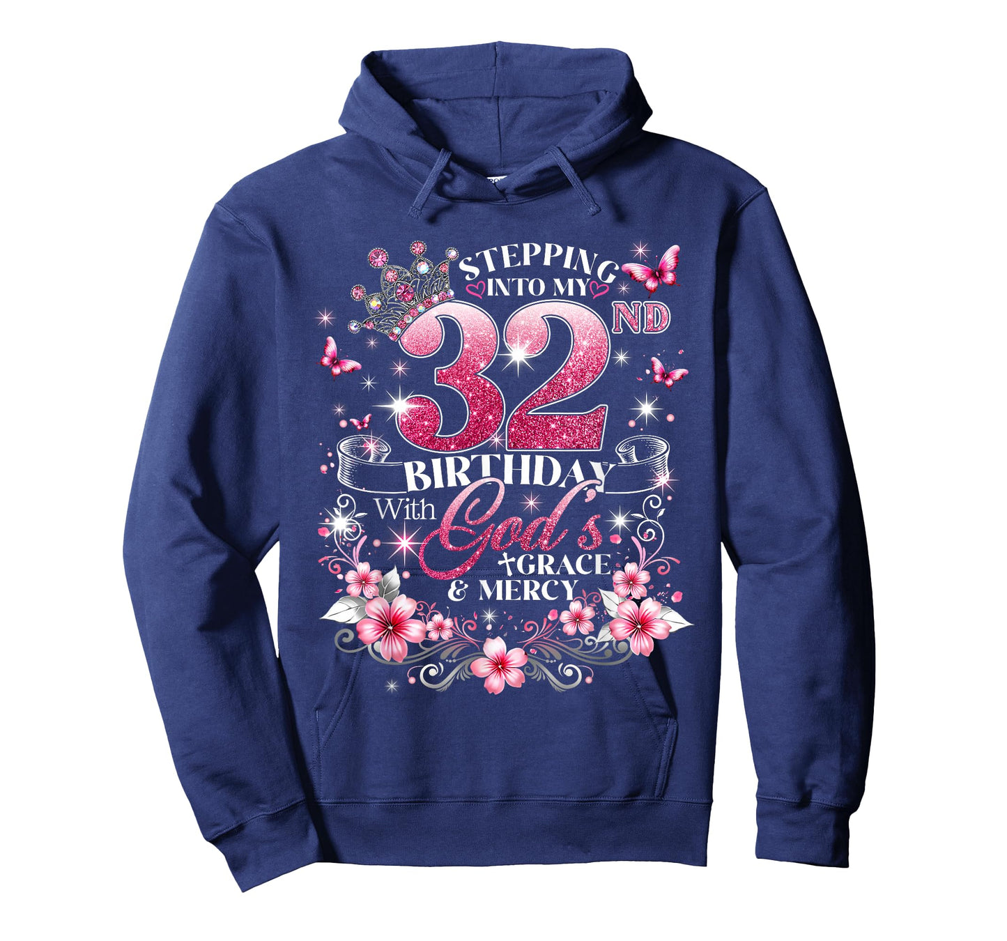 Womens Stepping Into My 32nd Birthday with Grace & Faith T-Shirt