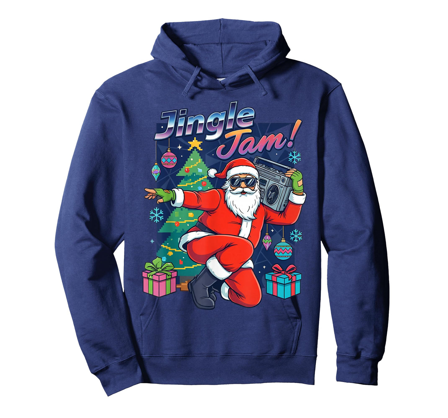 Jingle Jam Santa – Funky Christmas Boombox Party Design T-Shirt
