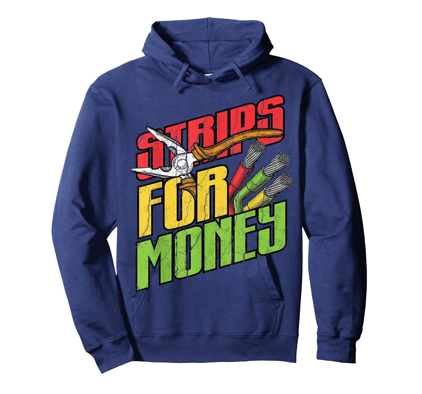 Funny Electrician Lineman Strips for Money Electrical Worker T-Shirt