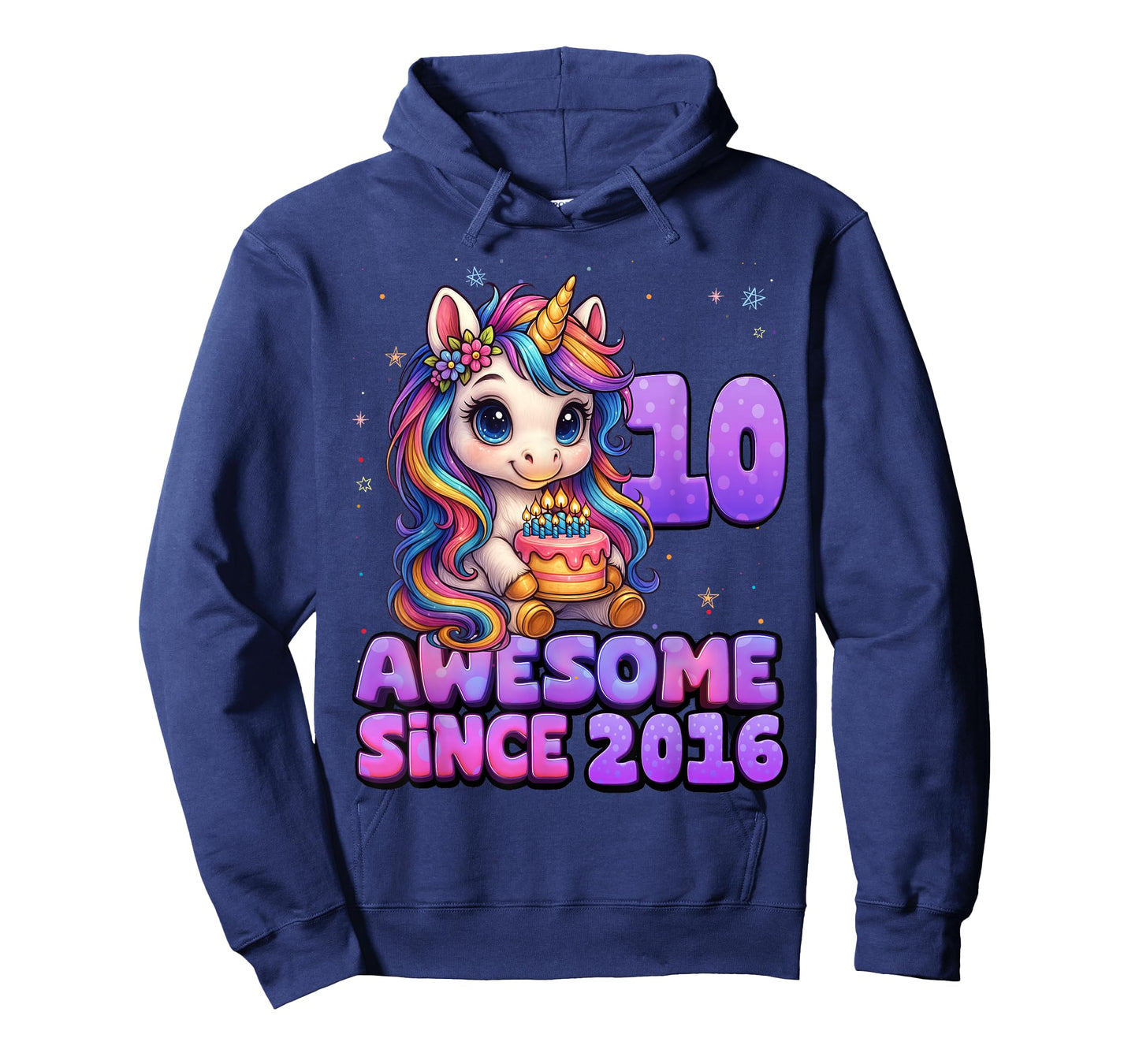 10 Year Old Awesome Since 2016 Unicorn 10th Birthday Girl T-Shirt