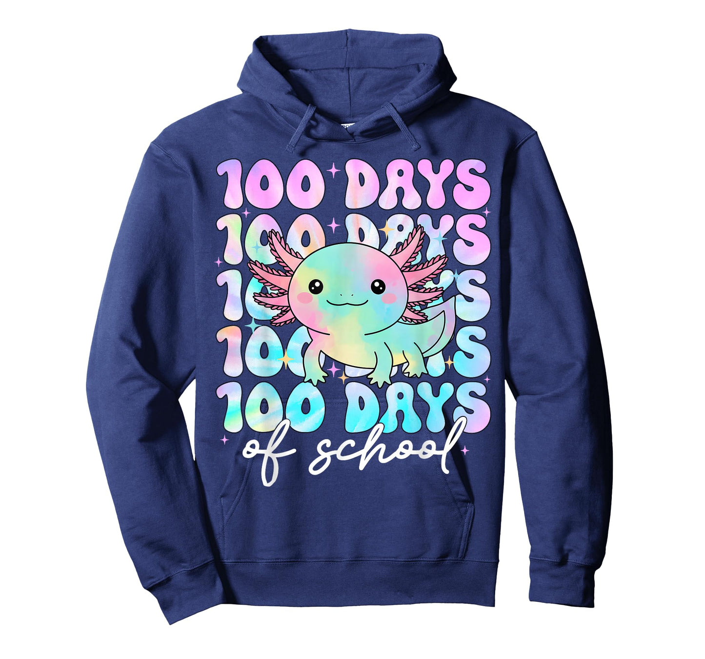 100 Days of School Axolotl Girls 100th Day of School Teacher T-Shirt