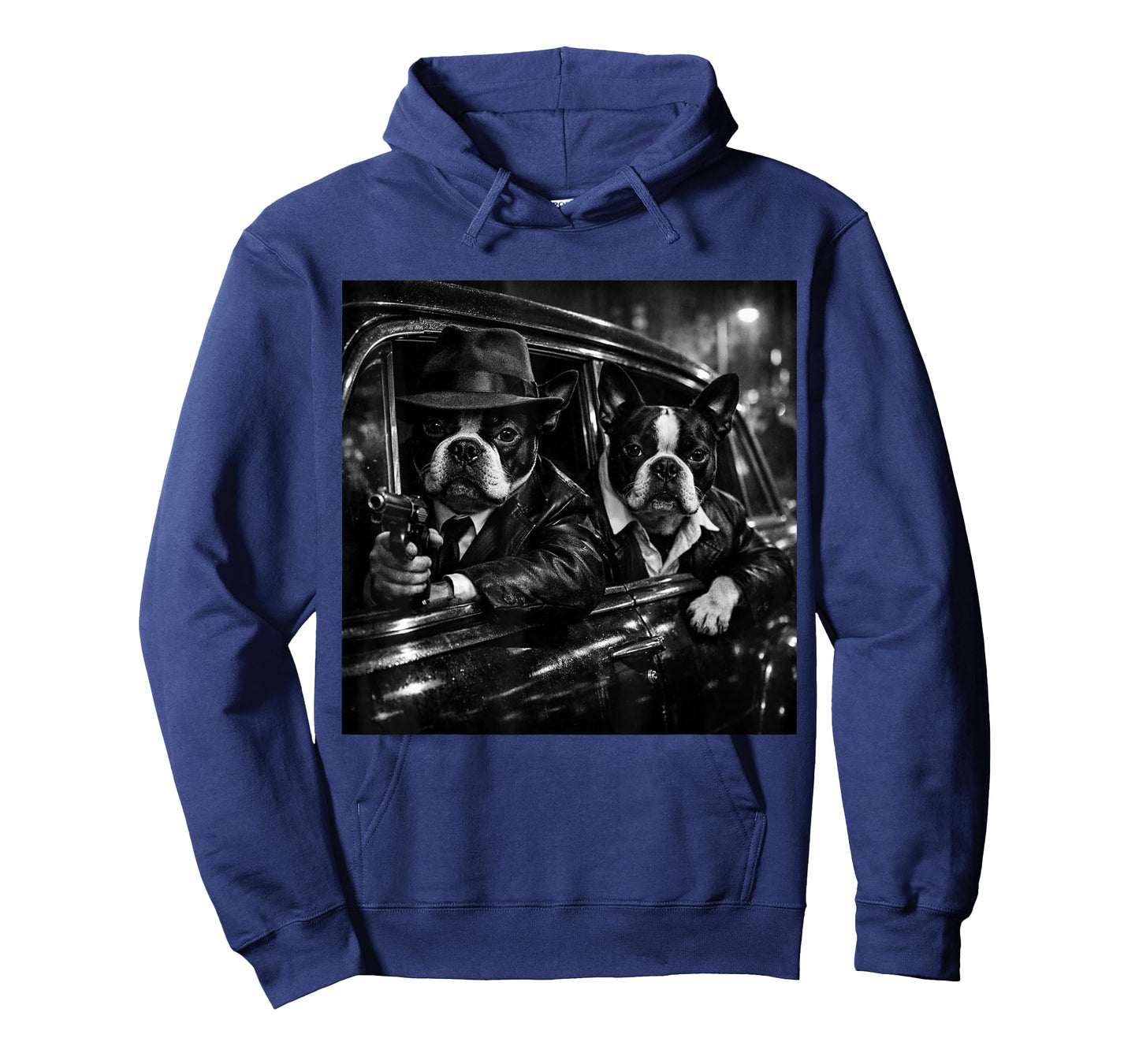 Funny Gangster Boston Terrier Street Noir Dog Design T-Shirt