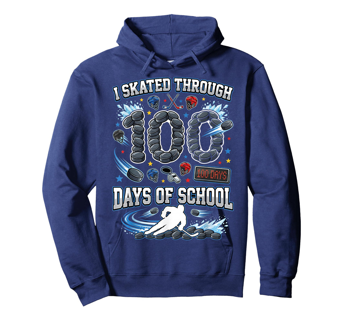 I Skated Through 100 Days of School Ice Hockey 100th Days T-Shirt