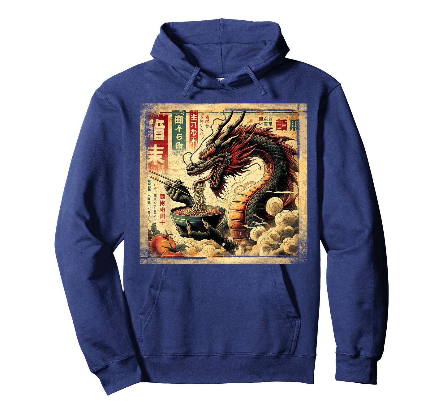 Japanese Dragon Eating Ramen Vintage Art Graphic T-Shirt