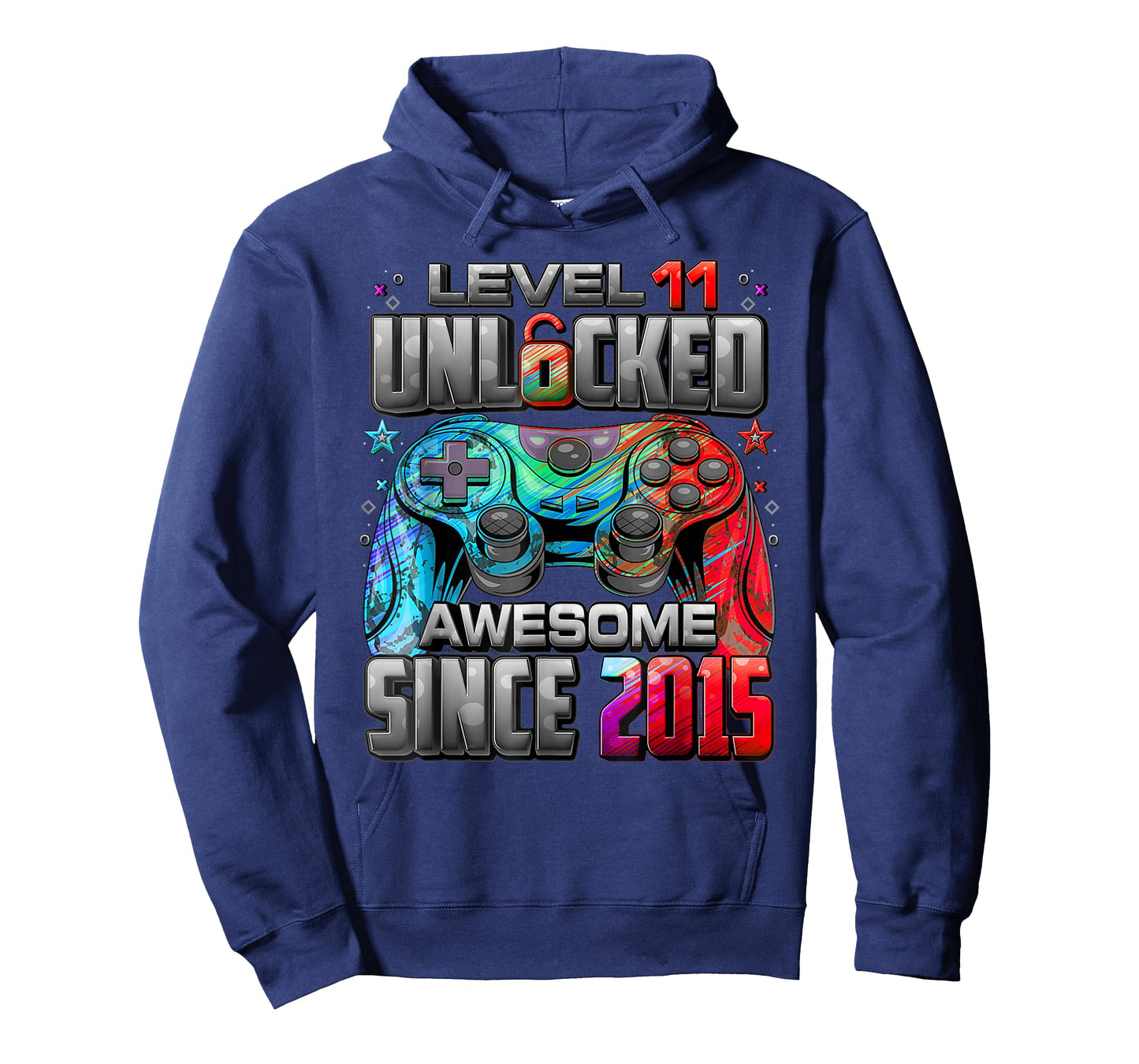 Level 11 Unlocked Awesome Since 2015 11th Birthday Boy Gamer T-Shirt