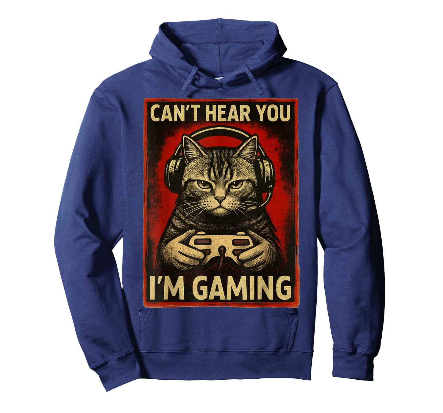 Can't Hear You I'm Gaming Funny Gamer Cat Playing Video Game T-Shirt