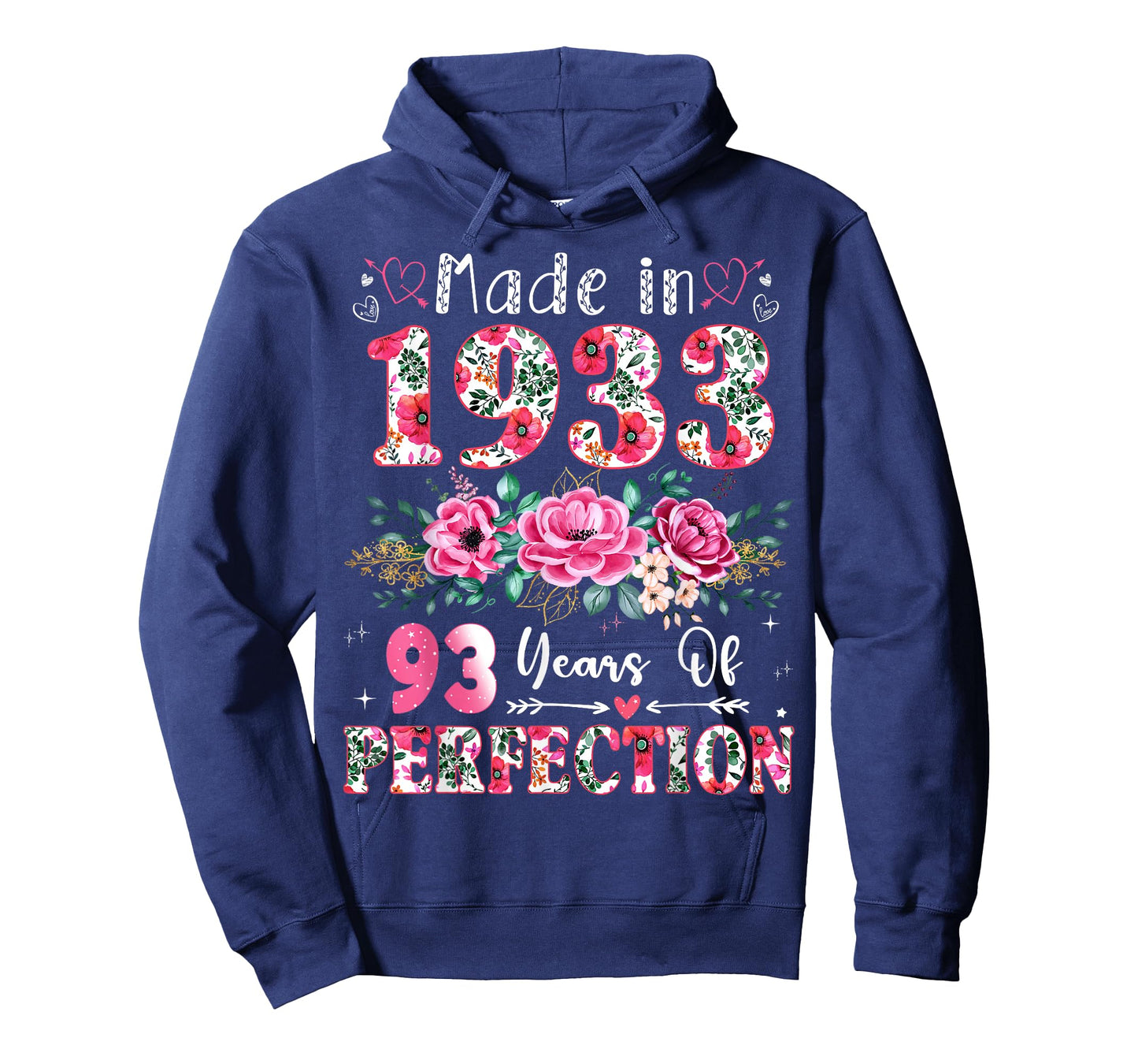 93 Year Old Made in 1933 Floral 93th Birthday Women T-Shirt