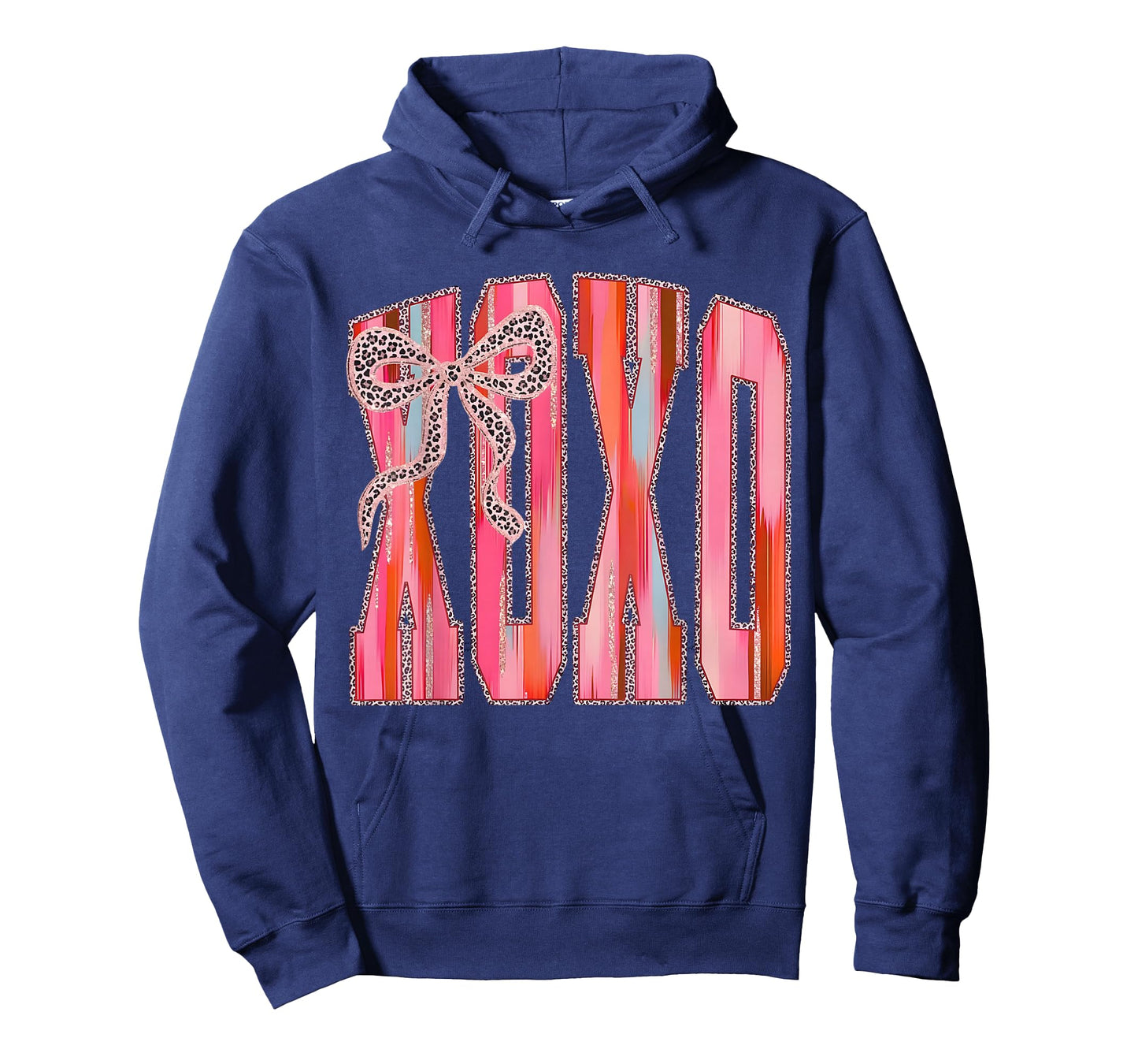 XOXO Leopard Bow Funny Valentine's Day Coquette Pink T-Shirt