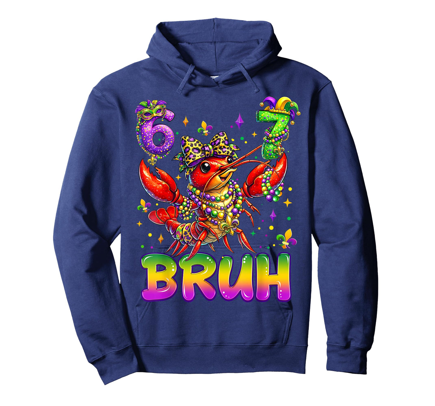 Bruh 67 Mardi Gras Crawfish Beads Six Seven Carnival 6 7 Kid T-Shirt