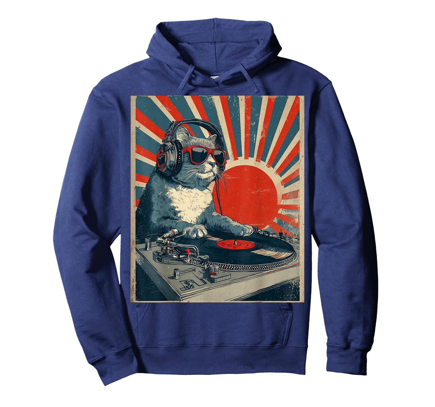 Vintage Turntable Cat DJ Art for Music Lovers T-Shirt
