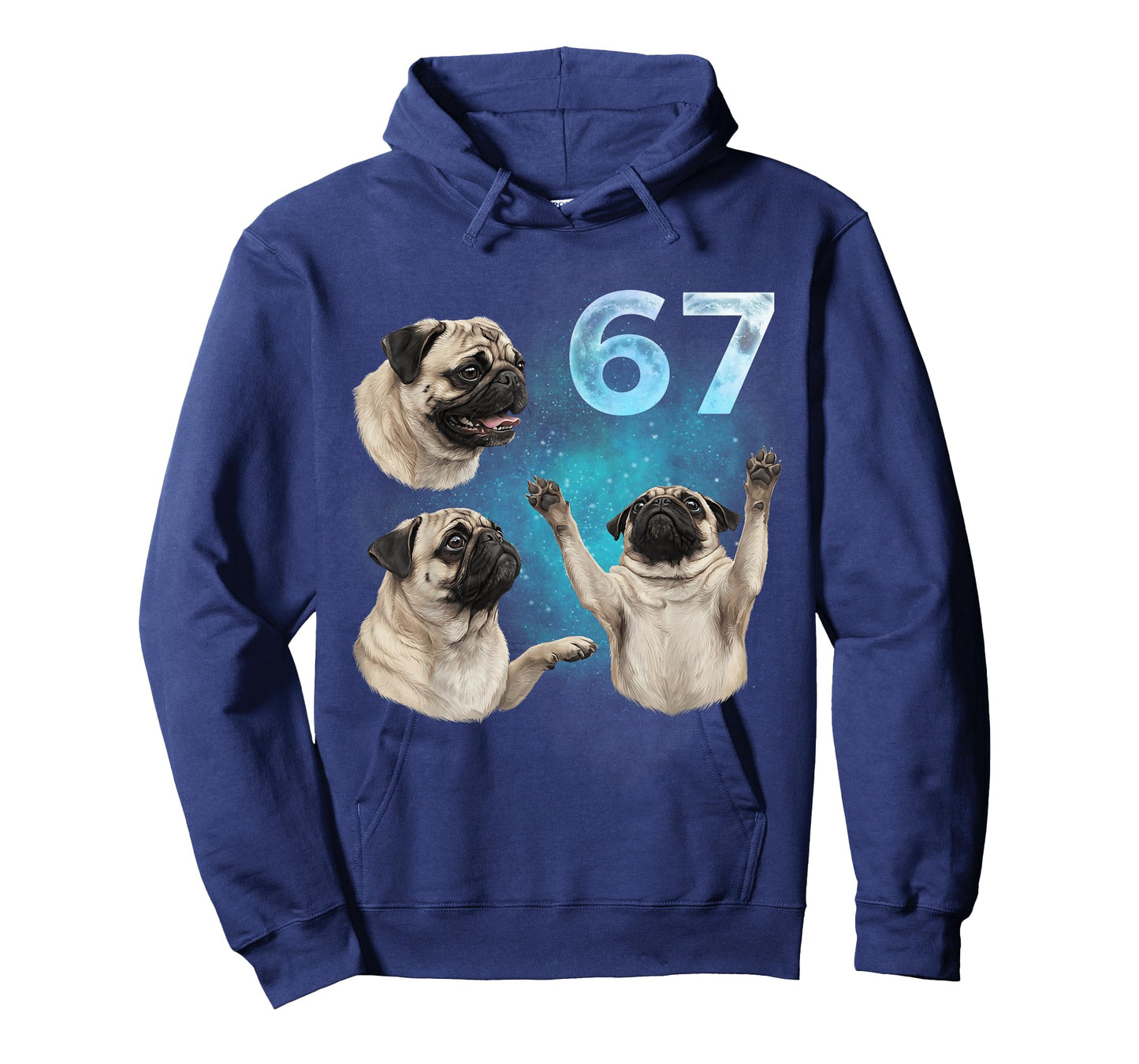 67 Meme Pug Howling at The Moon Six Seven T-Shirt