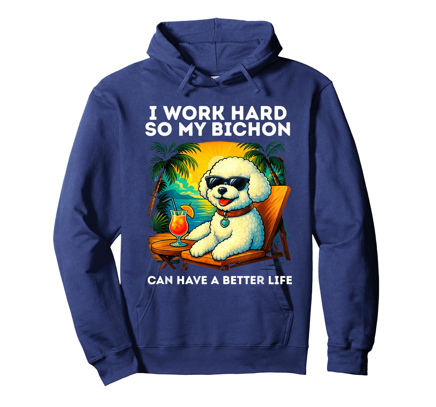 Funny Bichon Frise Dog Design I Work Hard Bichon Frise Lover T-Shirt