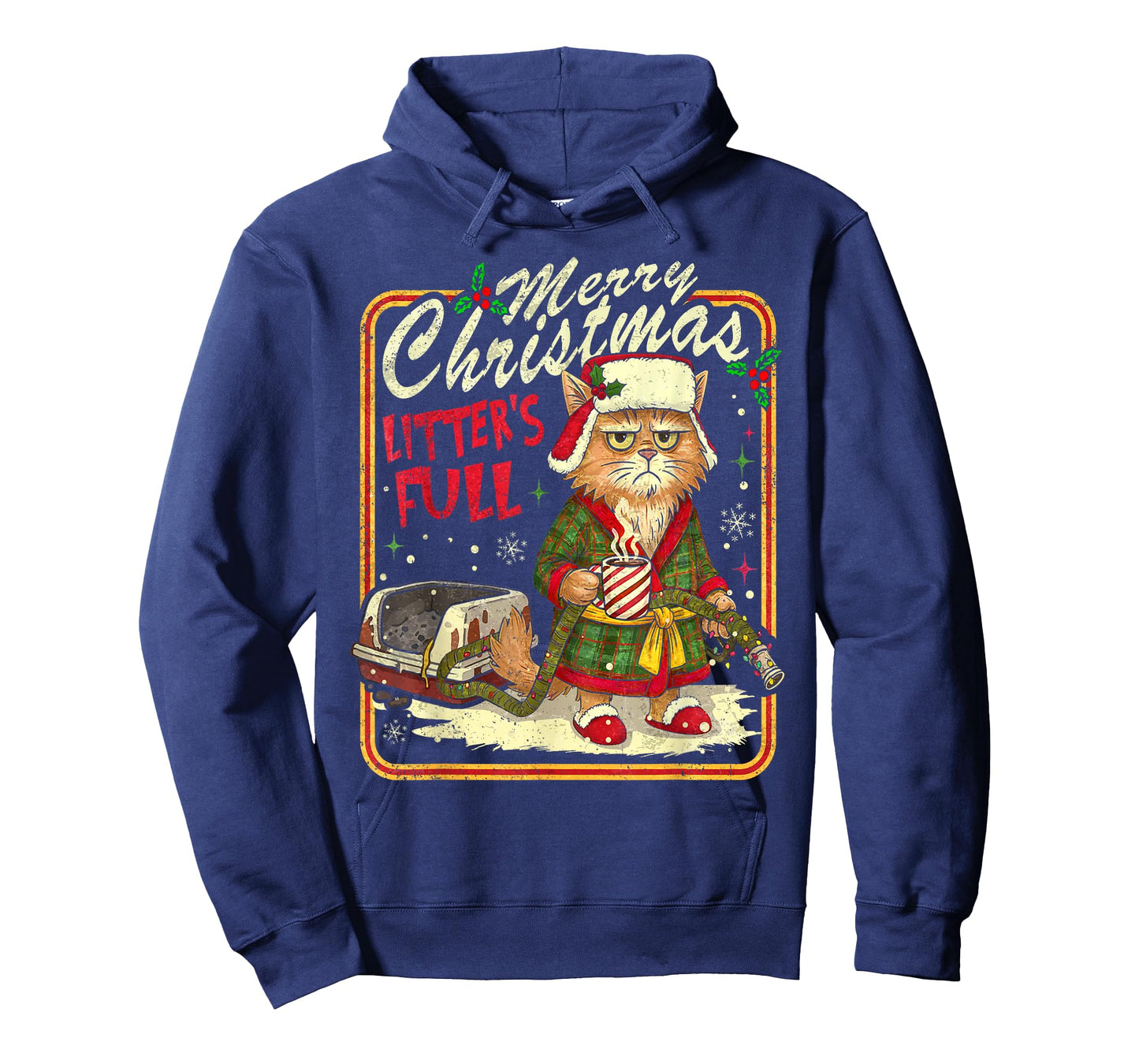 Merry Christmas Litter’s Full Funny Cat Holiday Tee T-Shirt