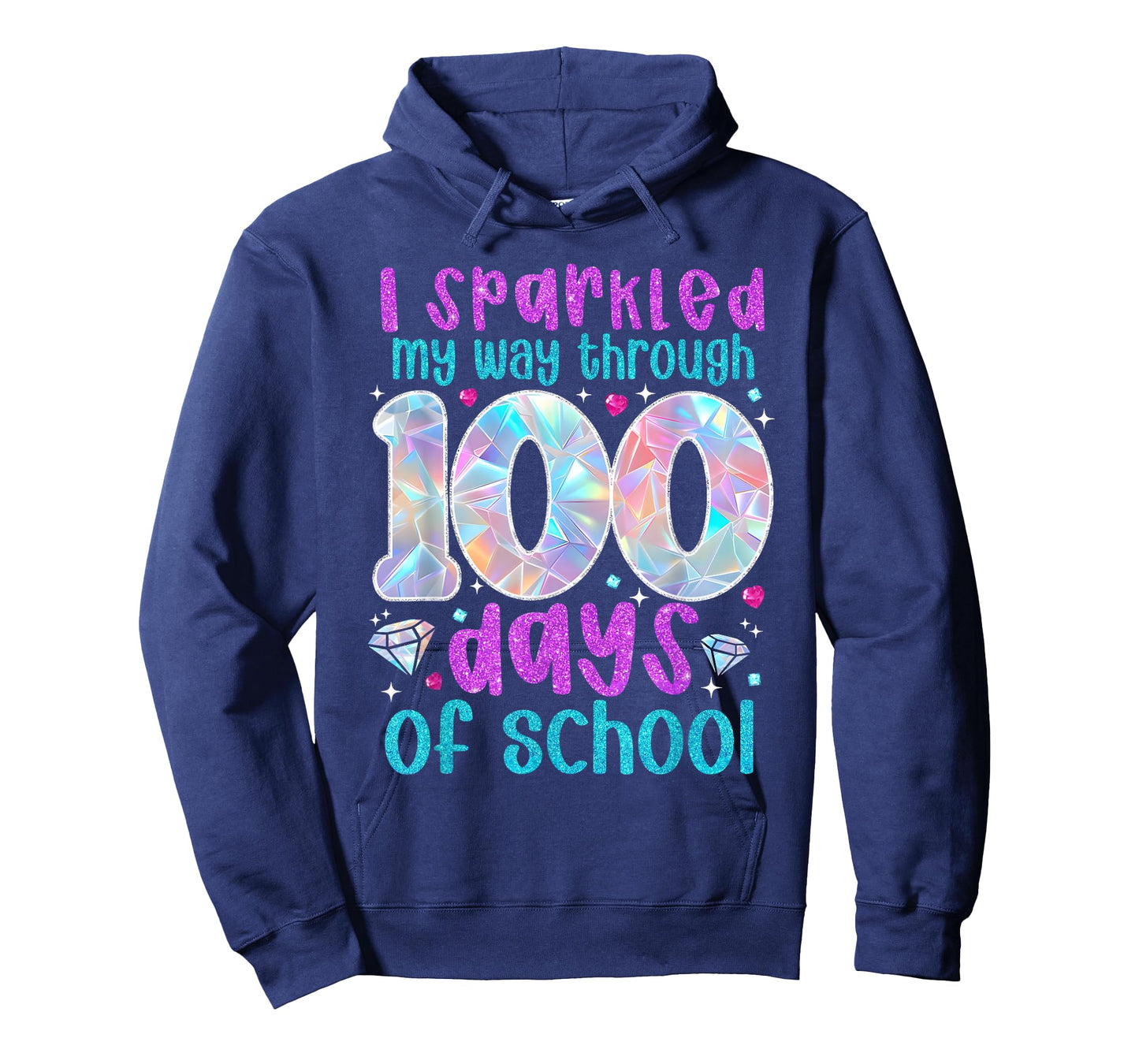 I Sparkled My Way Through 100 Days of School Funny Print T-Shirt