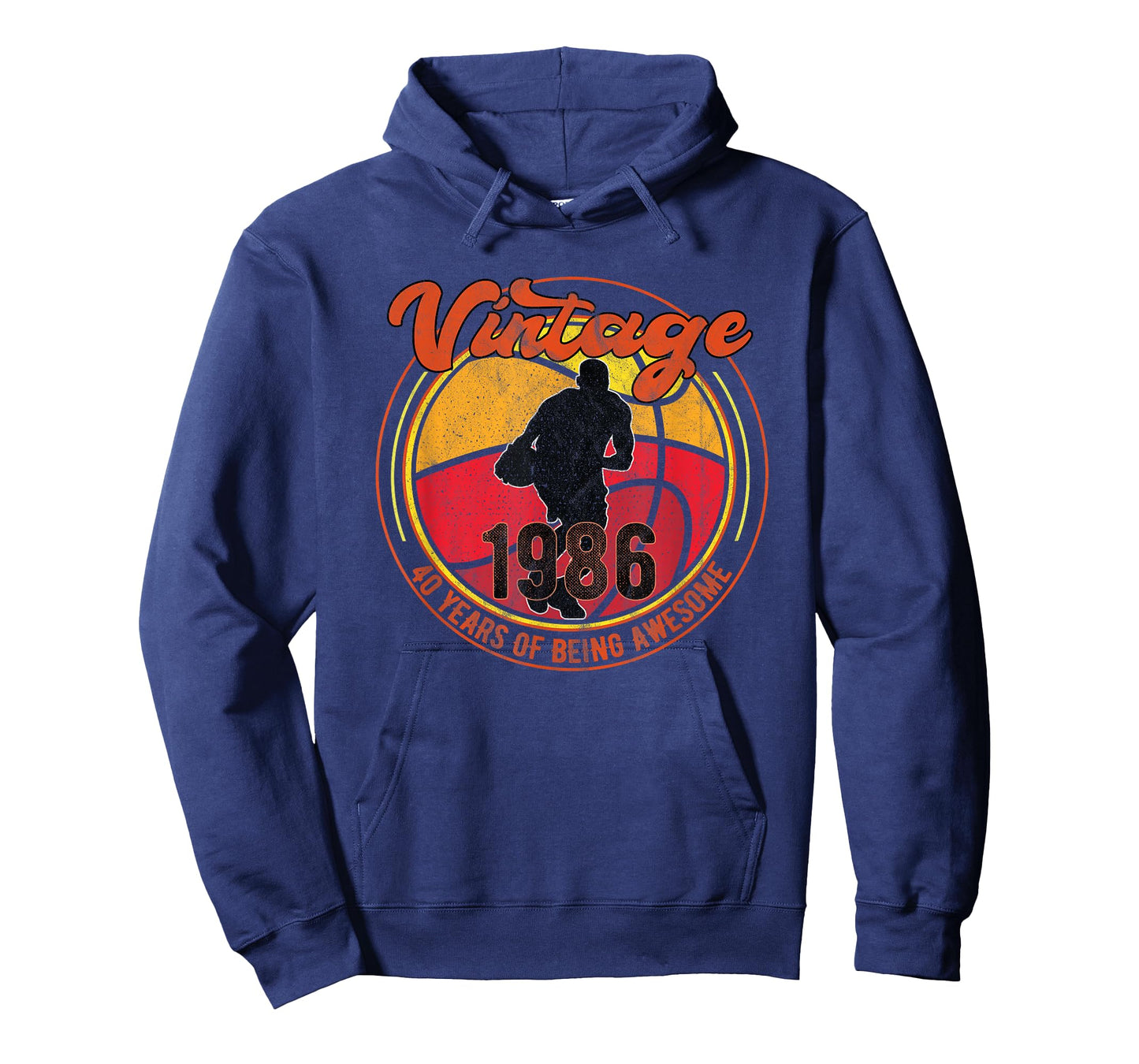 40 Year Old Gifts Vintage Basketball 1986 40th Birthday T-Shirt