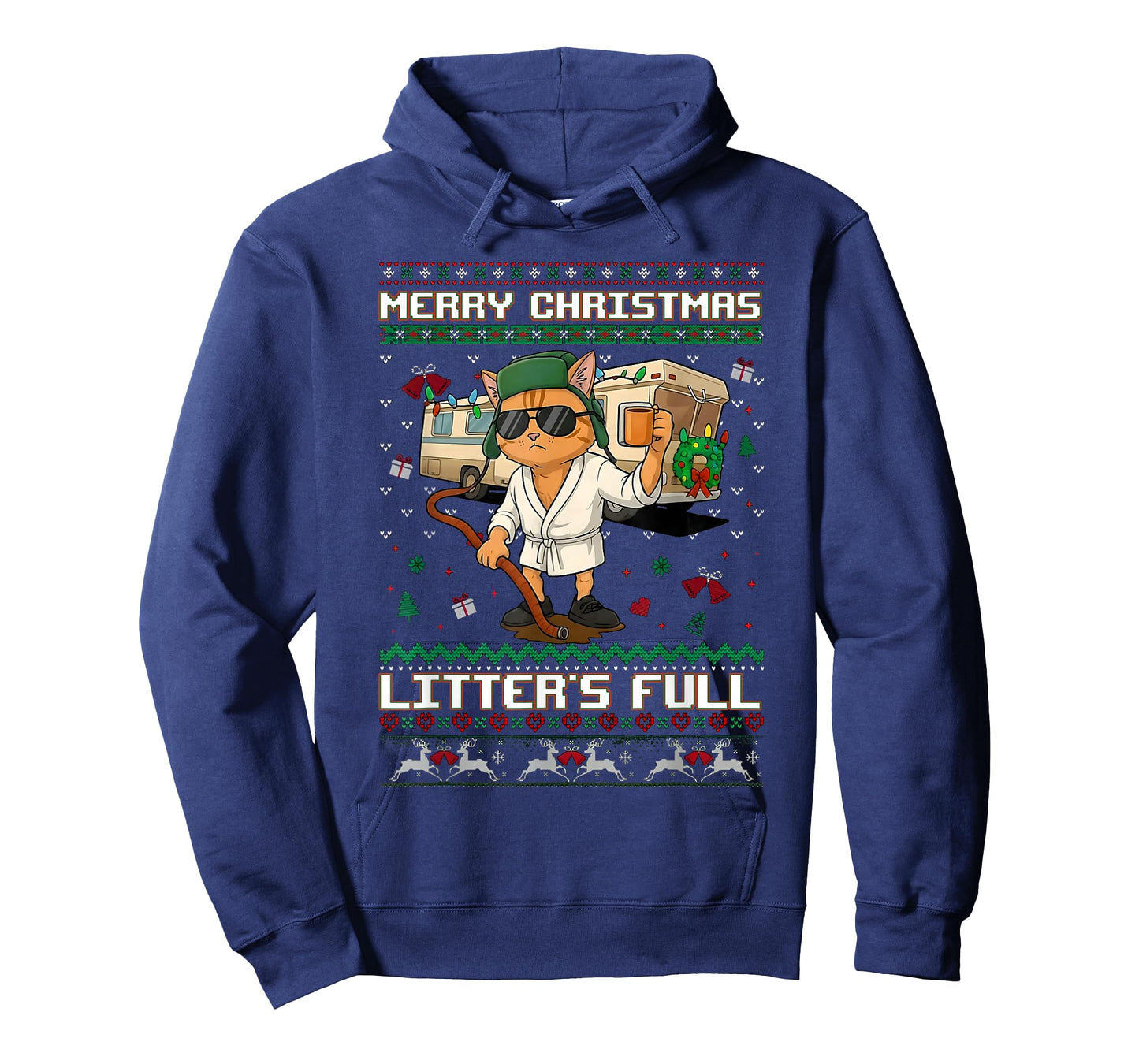 Merry Christmas Litter's Full Funny Cat Ugly Xmas T-Shirt