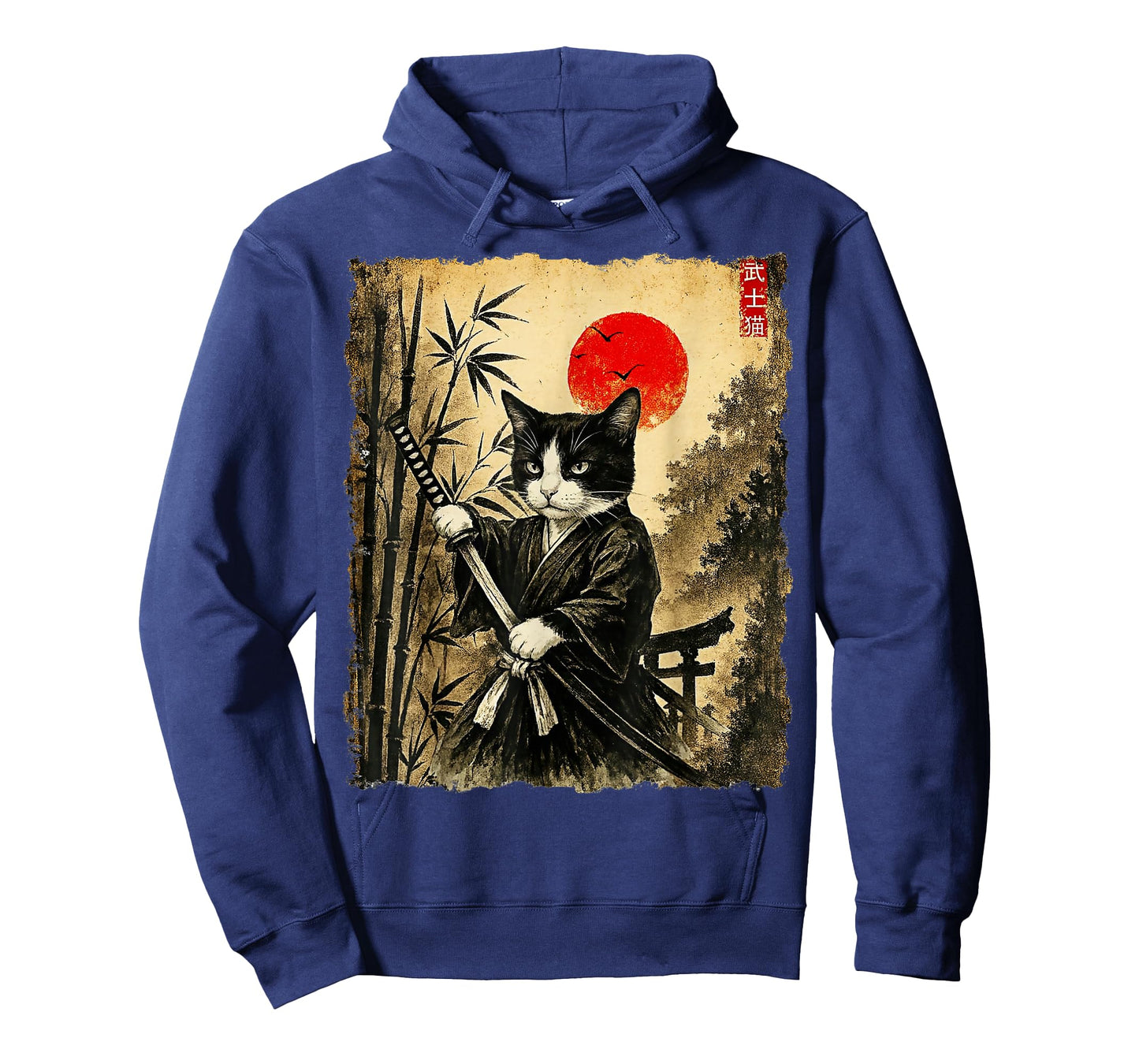 Samurai Tuxedo Cat Japanese Art Anime Shirt Mens Kids Boys T-Shirt