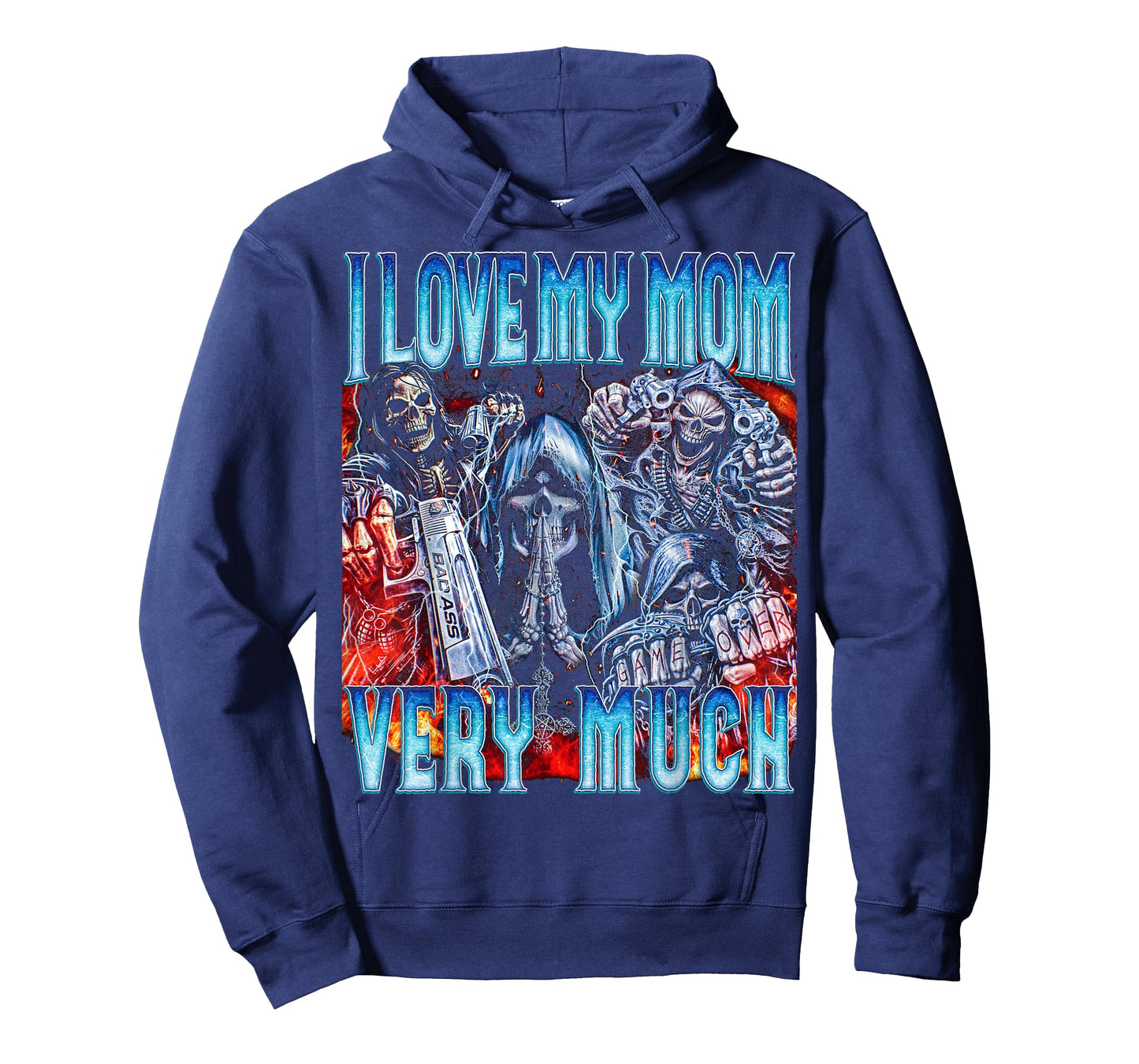I Love My MOM - Edgy Skeleton Bootleg Hard Skeleton Meme T-Shirt