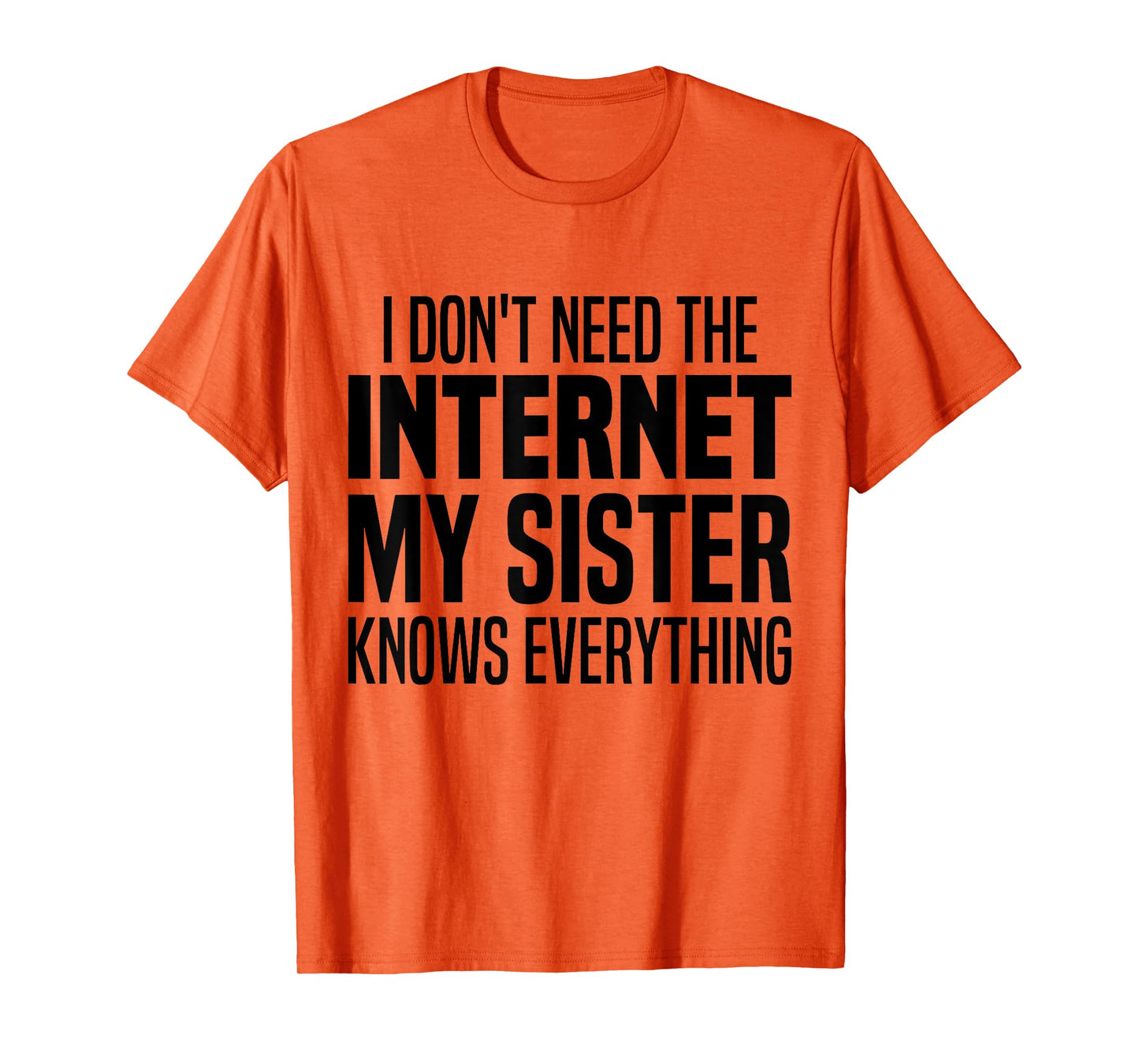 I Don't Need The Internet My Sister Knows Everything Funny T-Shirt