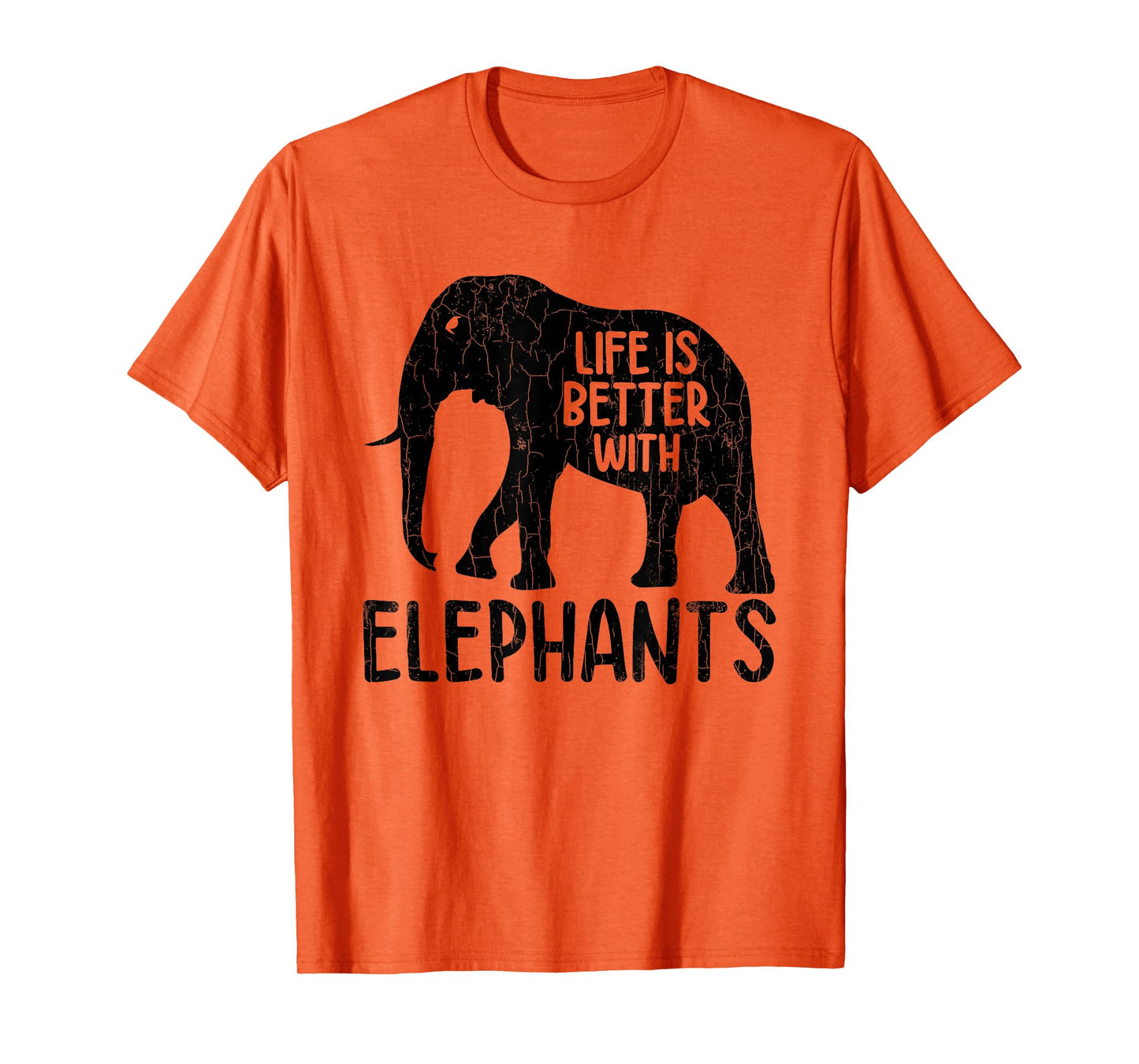 Life Is Better With Elephants Funny Elephant Lover Graphic T-Shirt