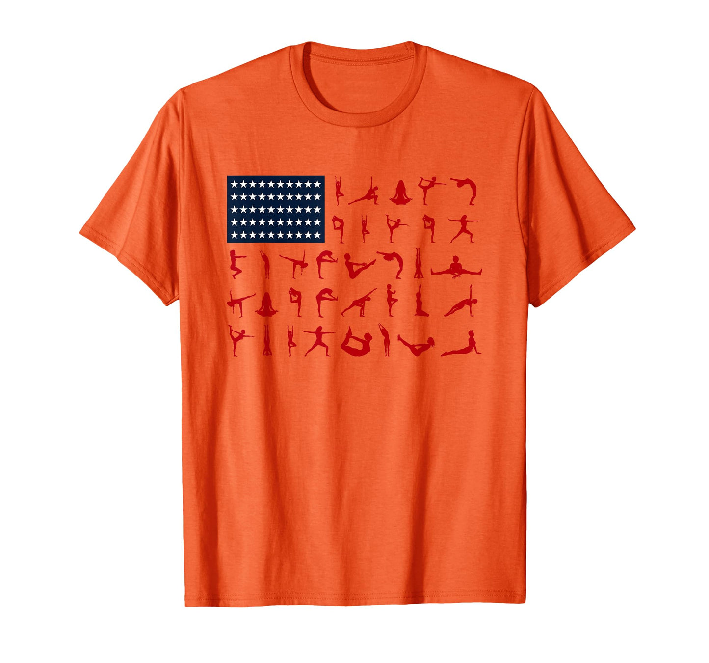 Yoga Pilates Poses American Flag 4th Of July Independence Women Men T-Shirt
