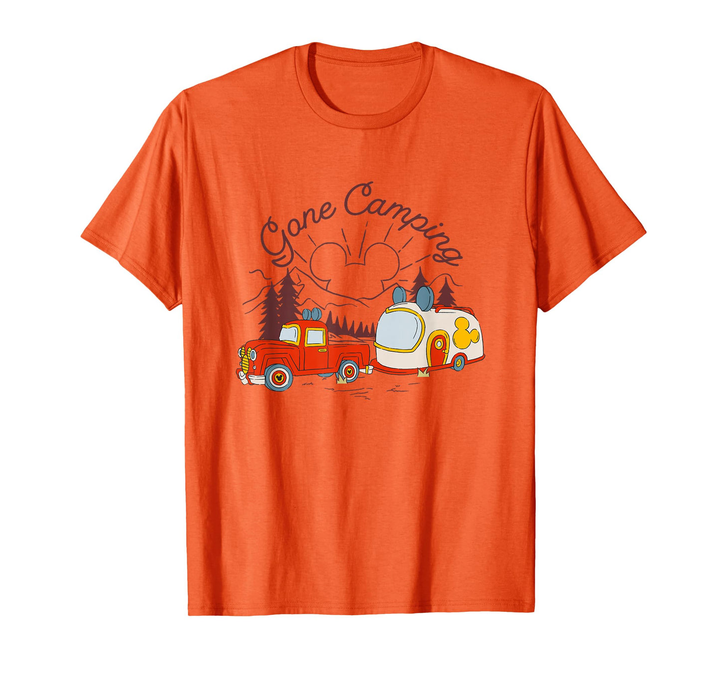 Disney Mickey And Friends Gone Camping Retro Trailer T-Shirt