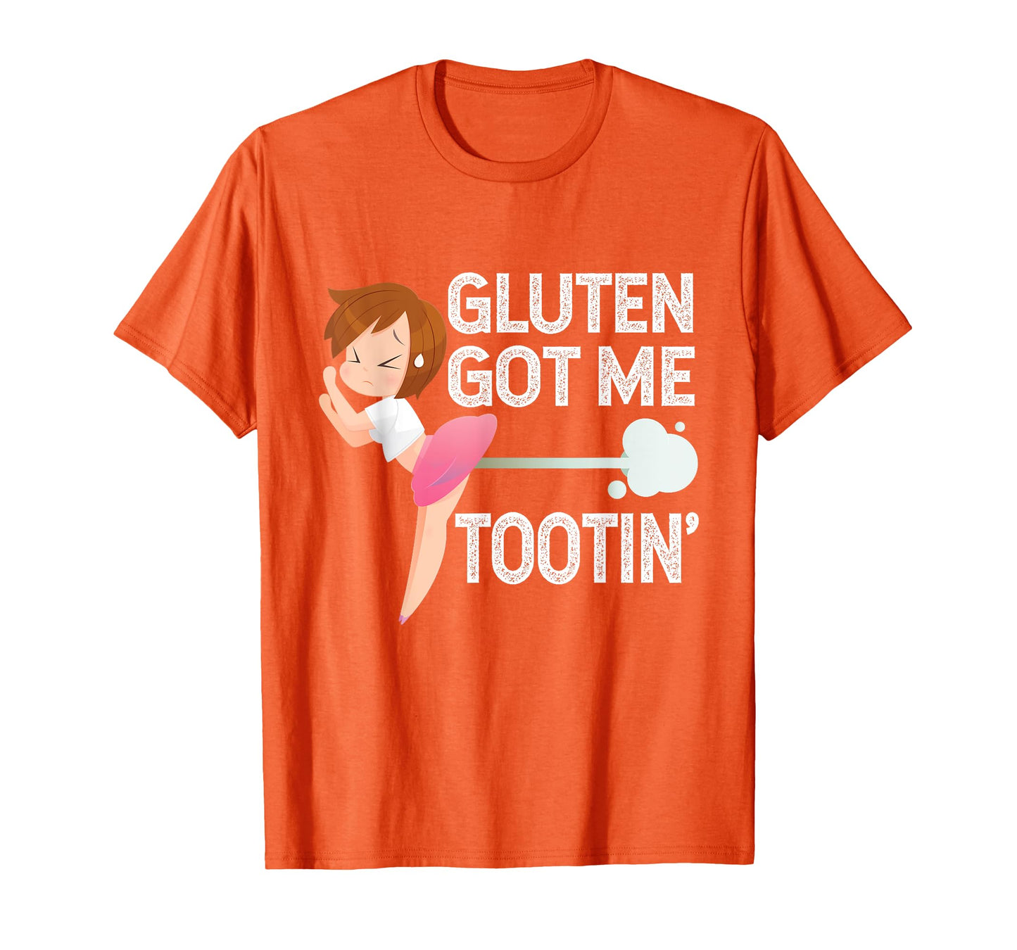 GLUTEN GOT ME TOOTIN' Funny Gluten Diet Gassy Fart T-Shirt T-Shirt