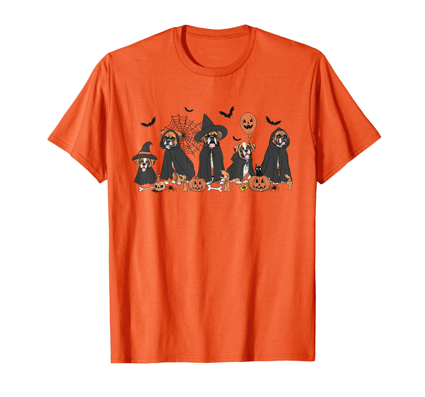 Five Witch Boxer Dog Halloween Boxer Dog Spooky Season Women T-Shirt