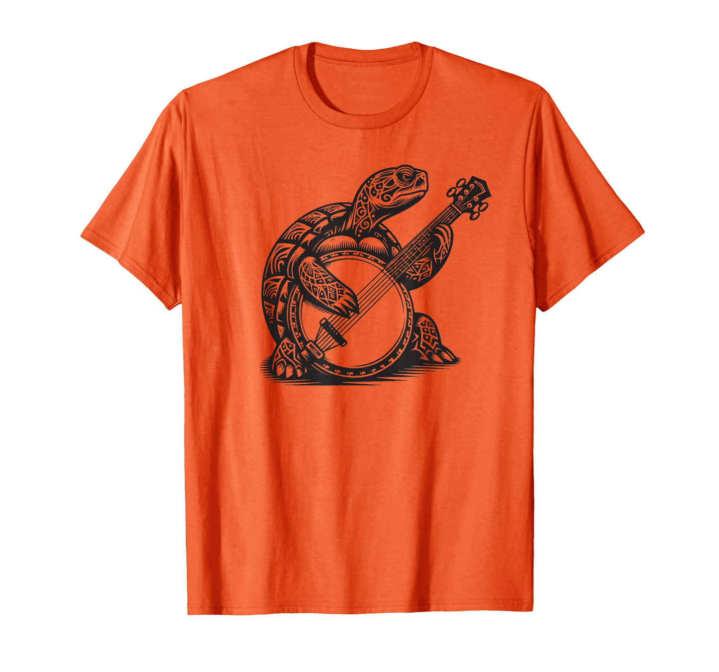 Turtle Playing Banjo Tribal Art Music Festival Zen T-Shirt