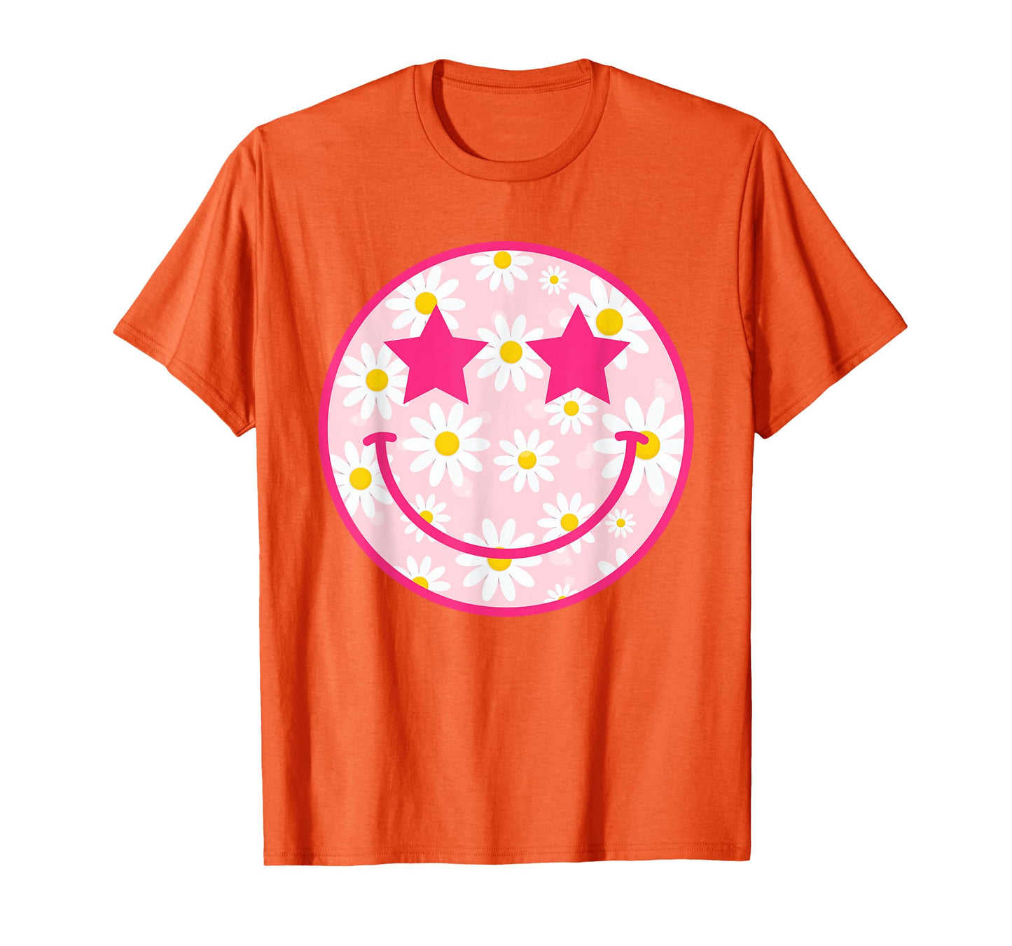 Happy Face Floral Shirt Preppy Aesthetic Smiling Face T-Shirt